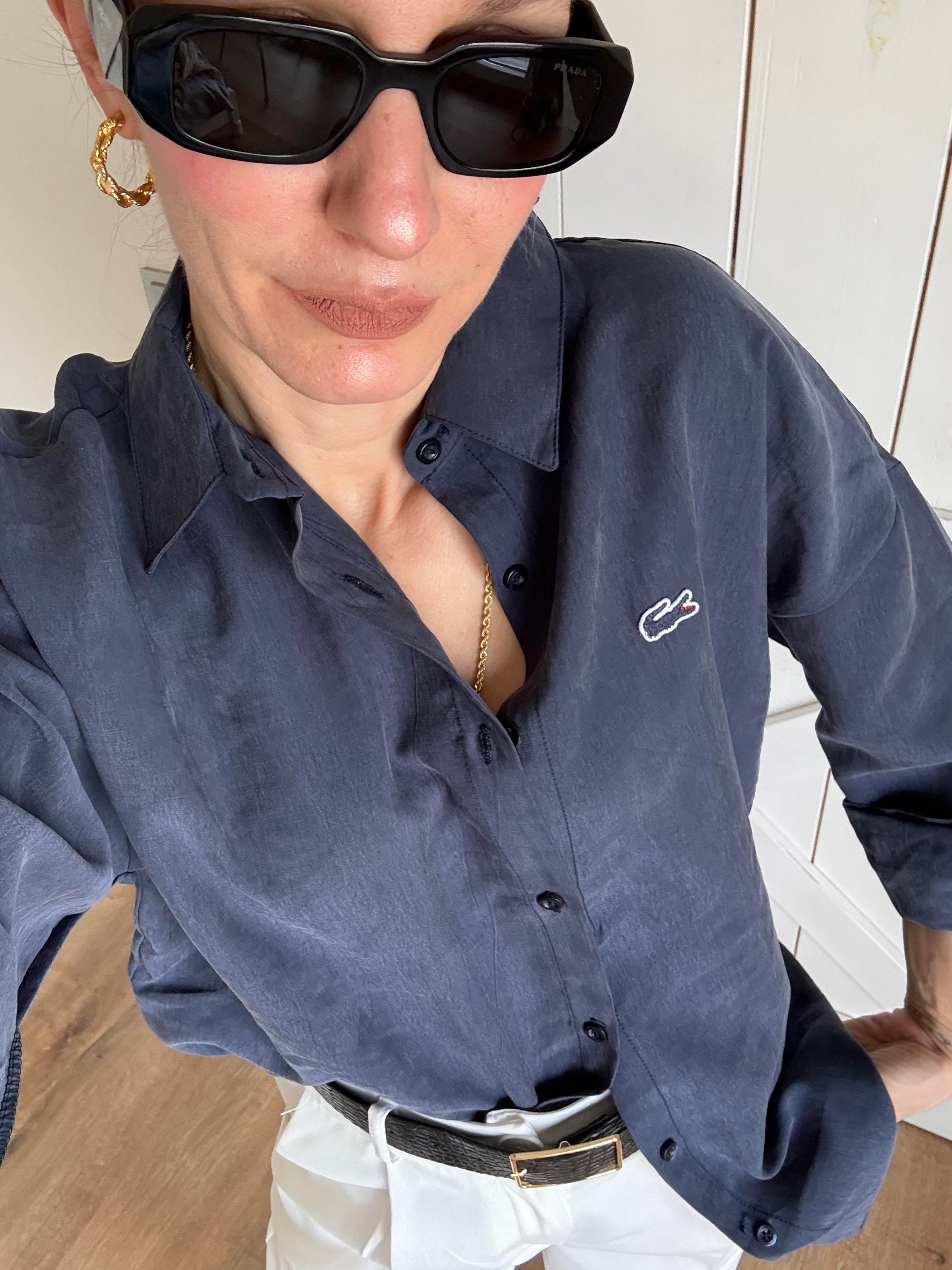 Tensel Logolo Lacivert Gömlek