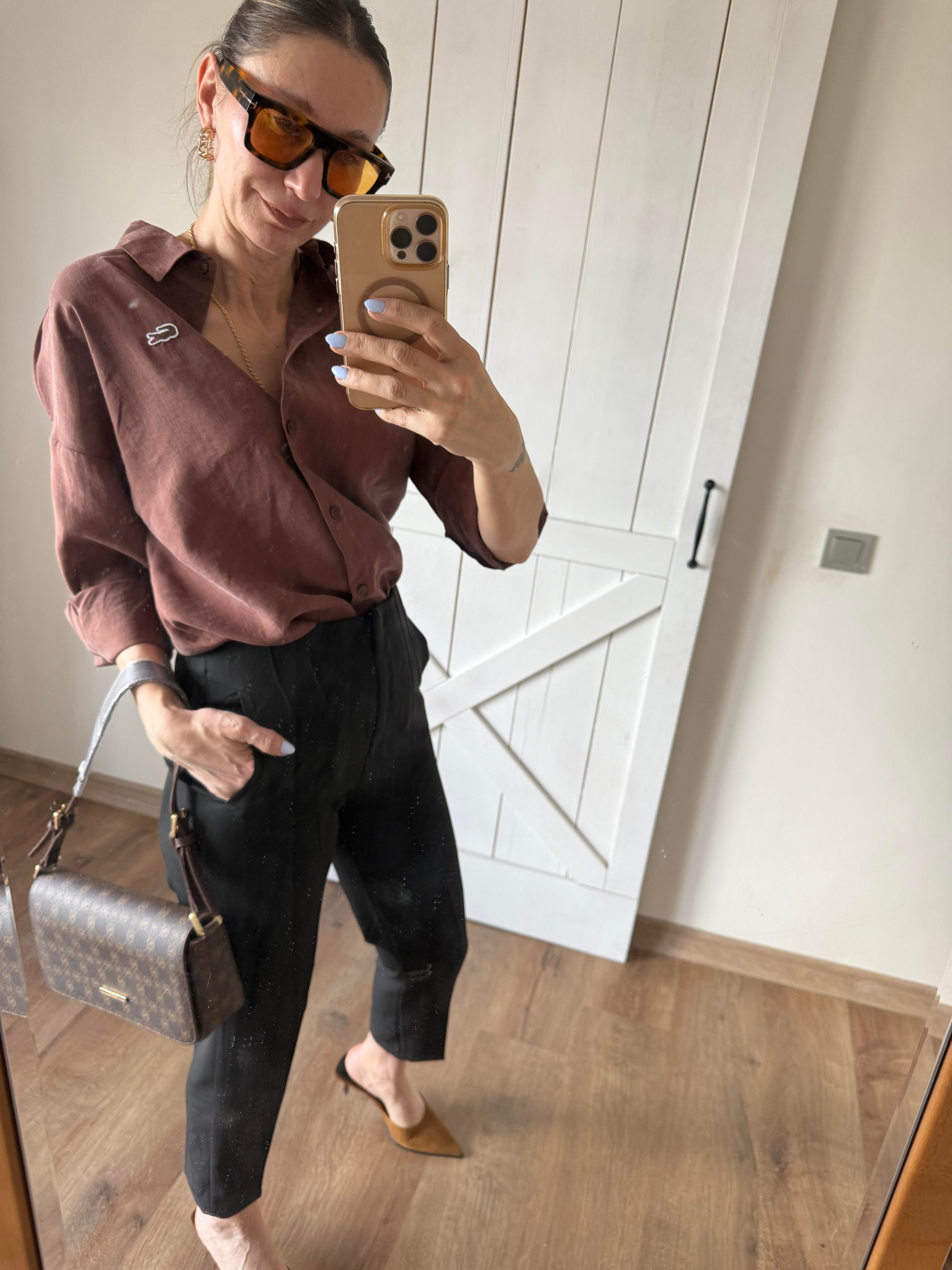 Tensel Logolu Kahve Gömlek