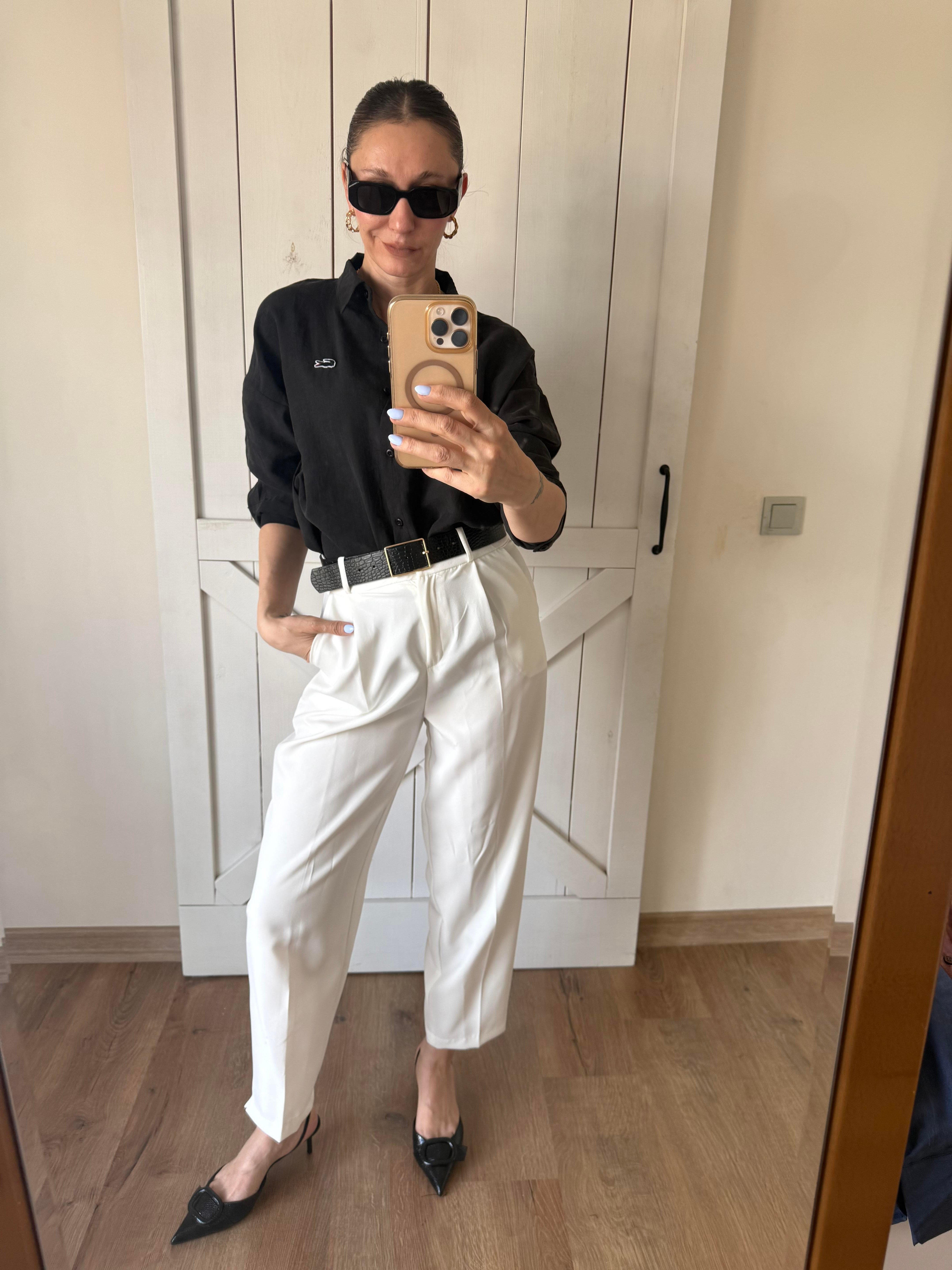 Tensel Logolu Siyah Gömlek