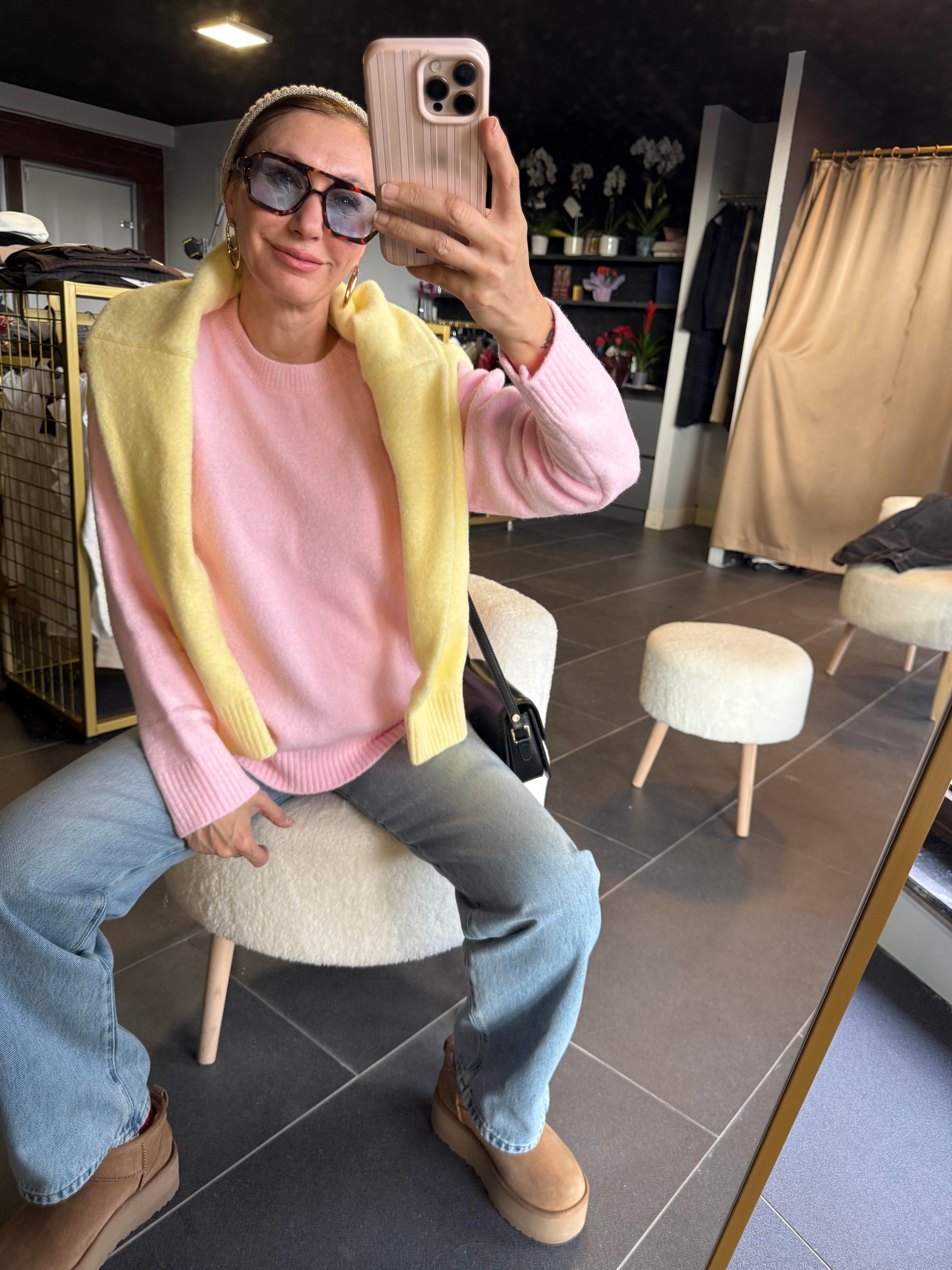 Toz Pembe Basic Zr Yumoş Kazak