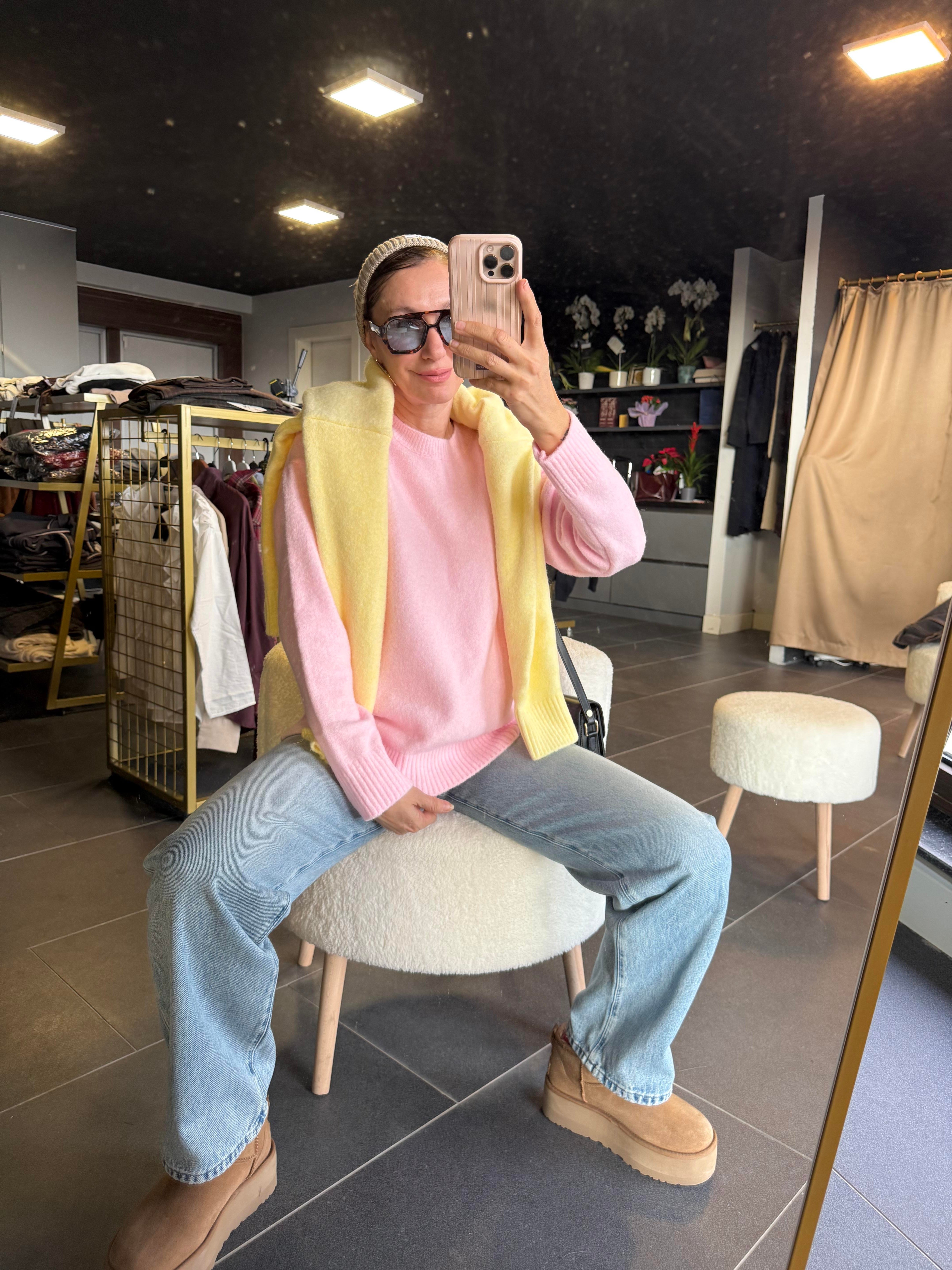 Toz Pembe Basic Zr Yumoş Kazak