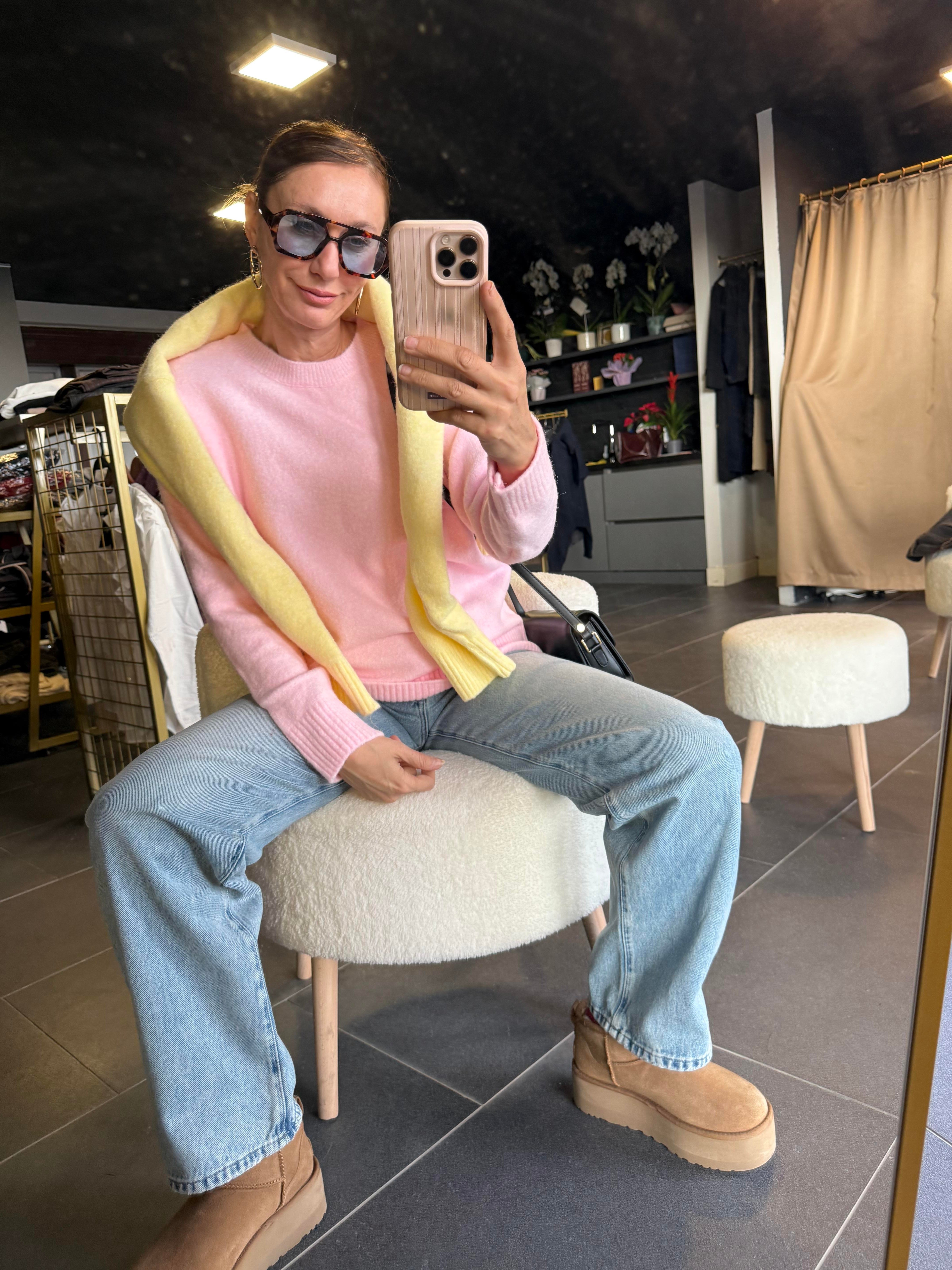 Toz Pembe Basic Zr Yumoş Kazak