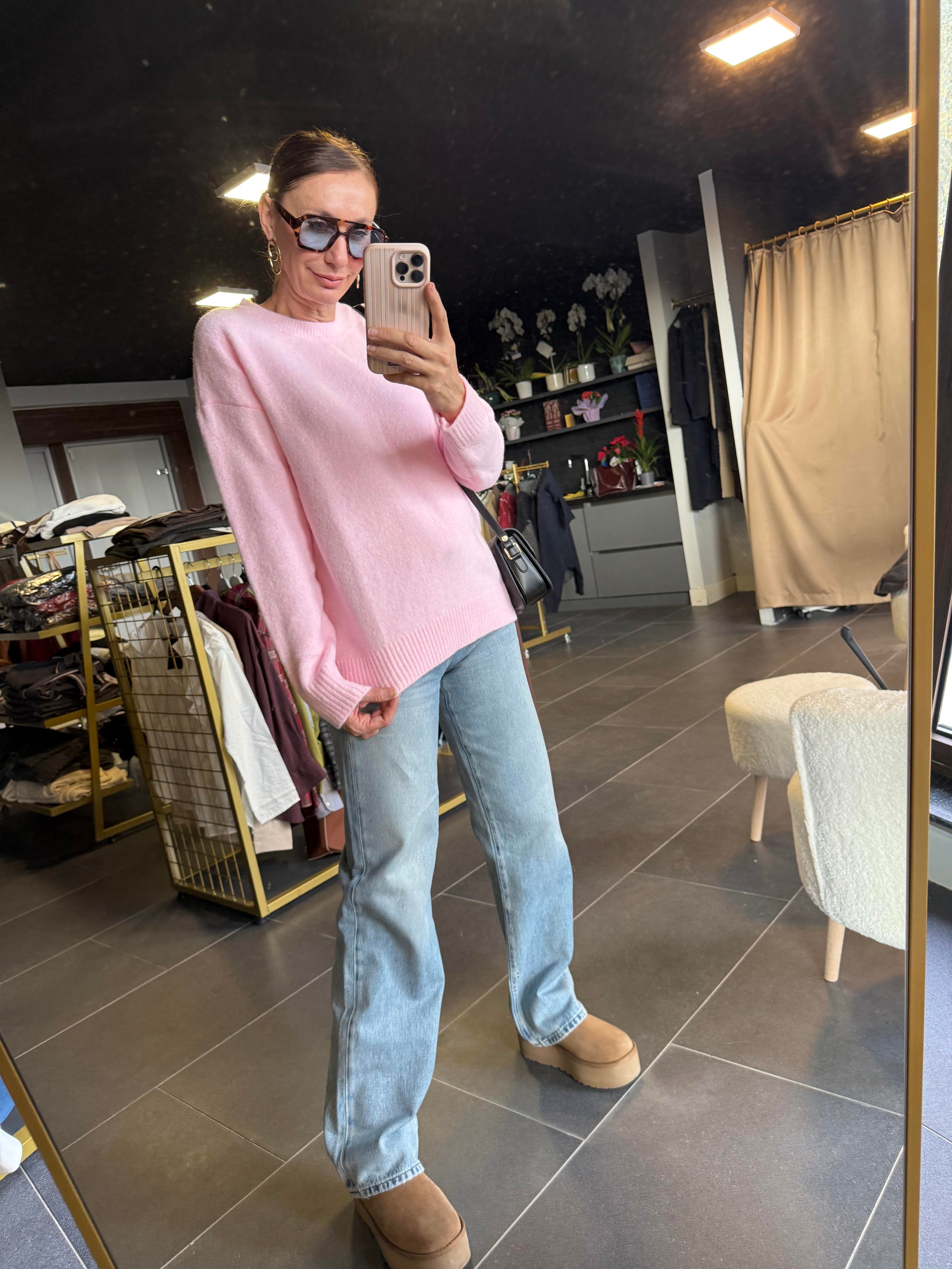 Toz Pembe Basic Zr Yumoş Kazak