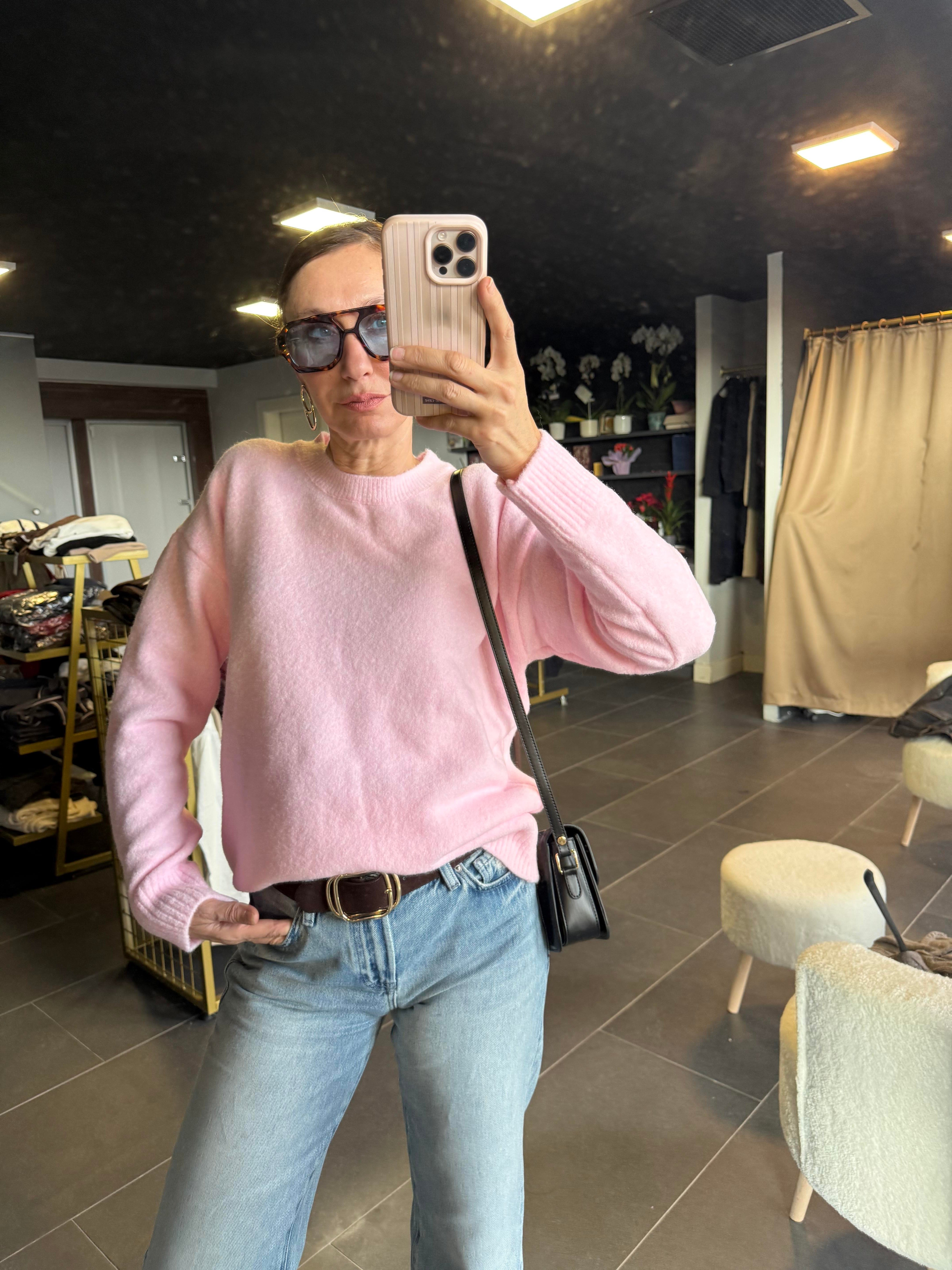 Toz Pembe Basic Zr Yumoş Kazak