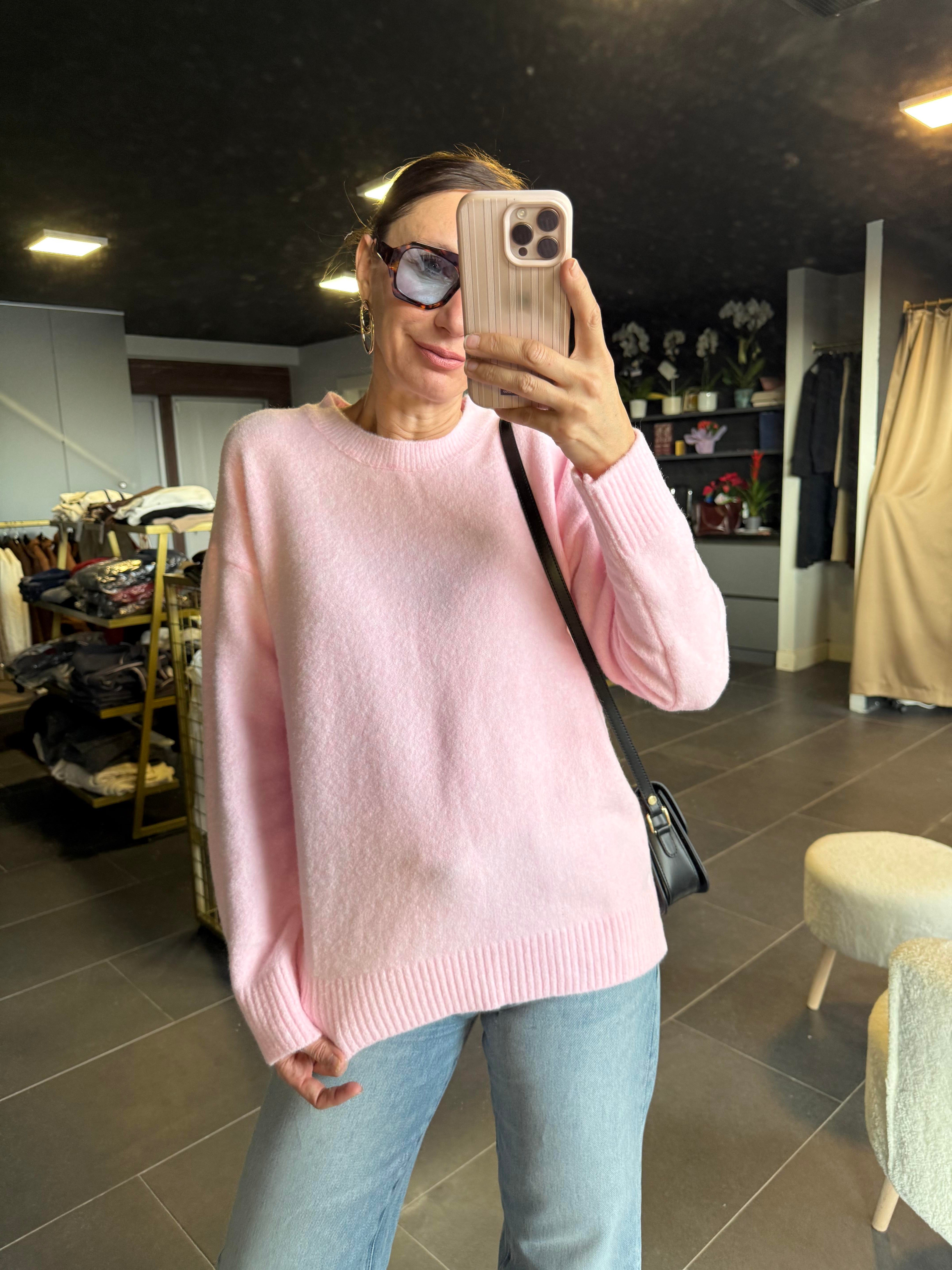 Toz Pembe Basic Zr Yumoş Kazak