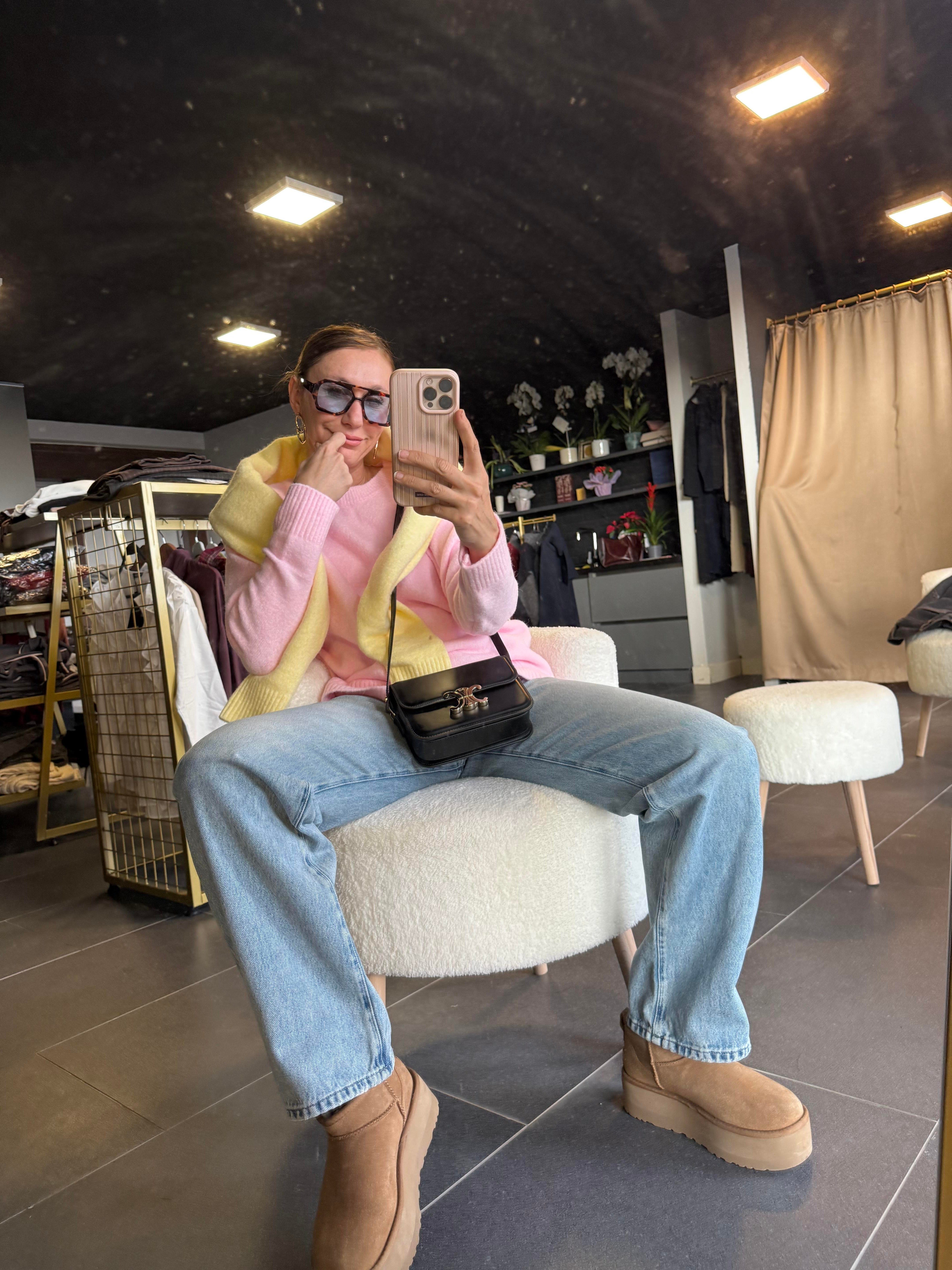 Toz Pembe Basic Zr Yumoş Kazak