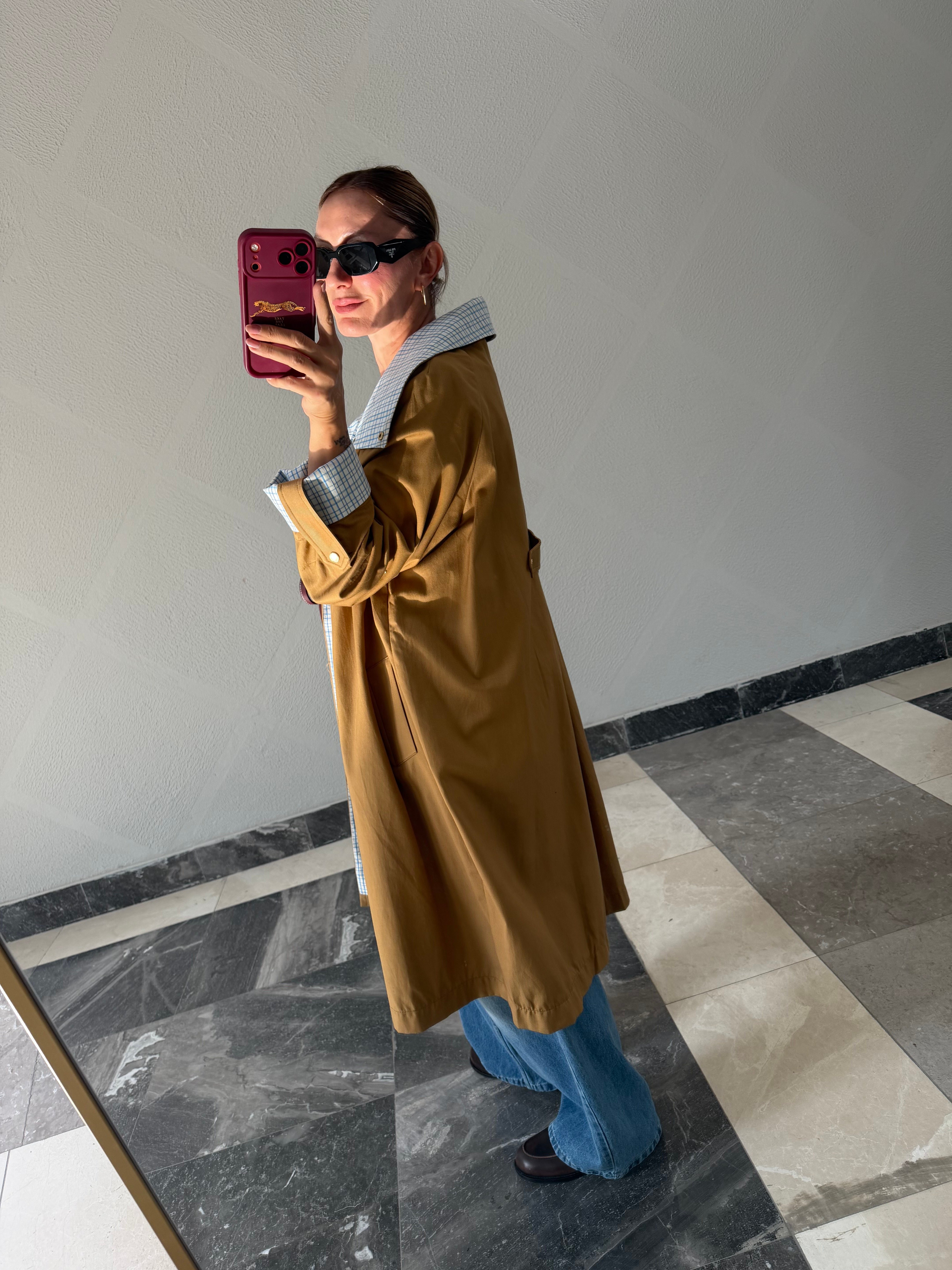Twist Camel Dik Yaka Trençkot