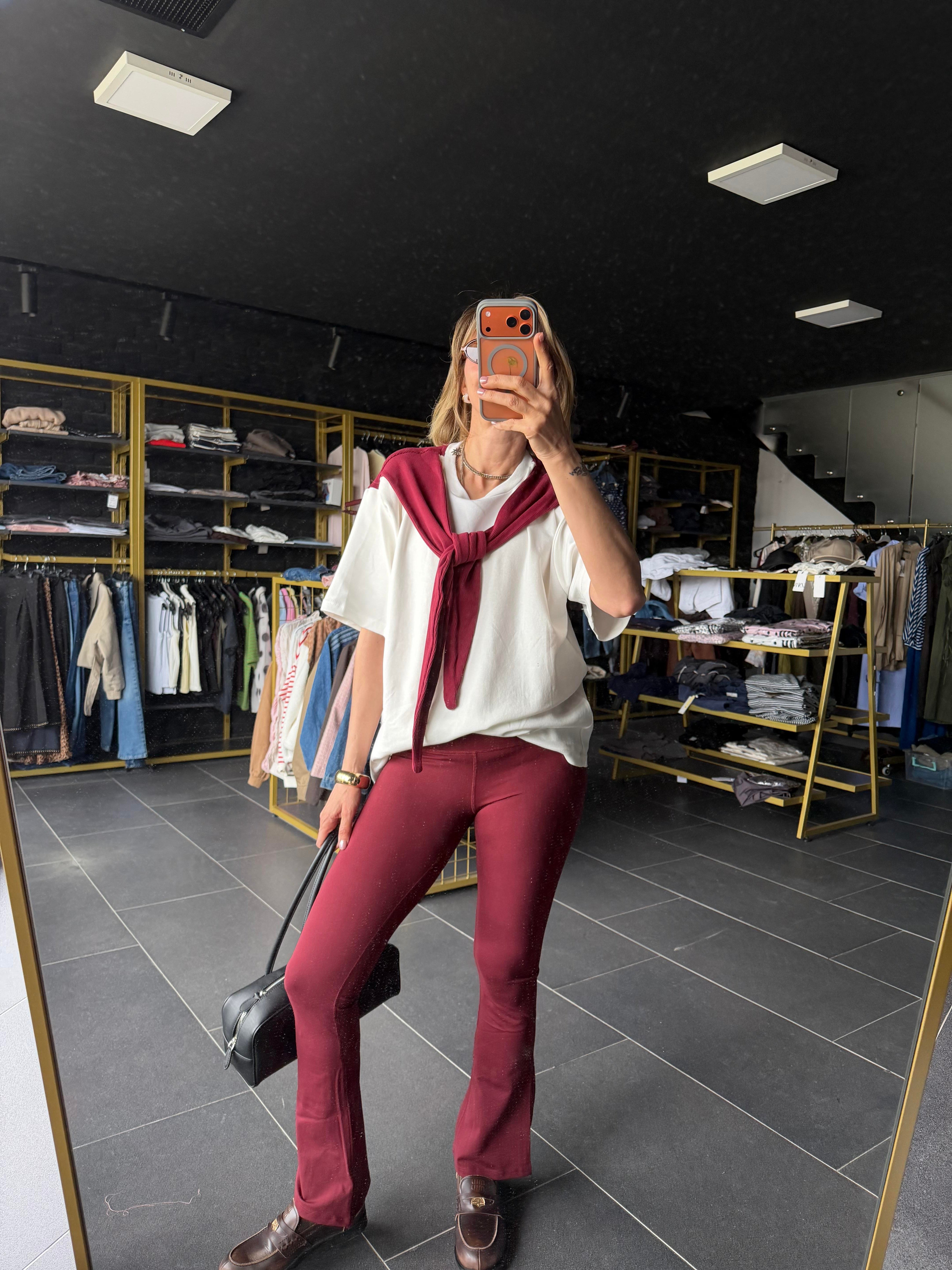 Twist Model Bordo Atkılı Tshirt