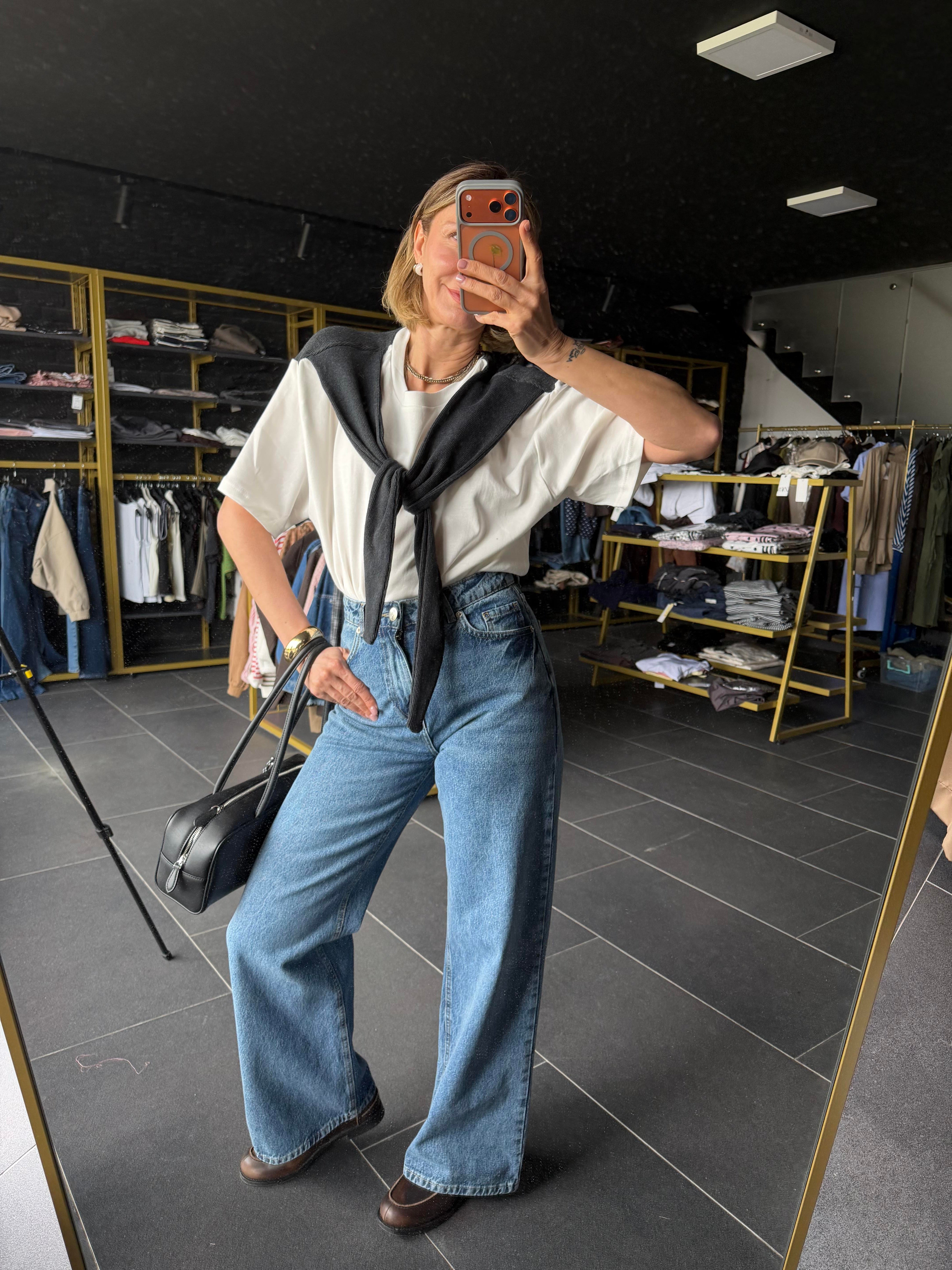 Twist Model Gri Atkılı Tshirt