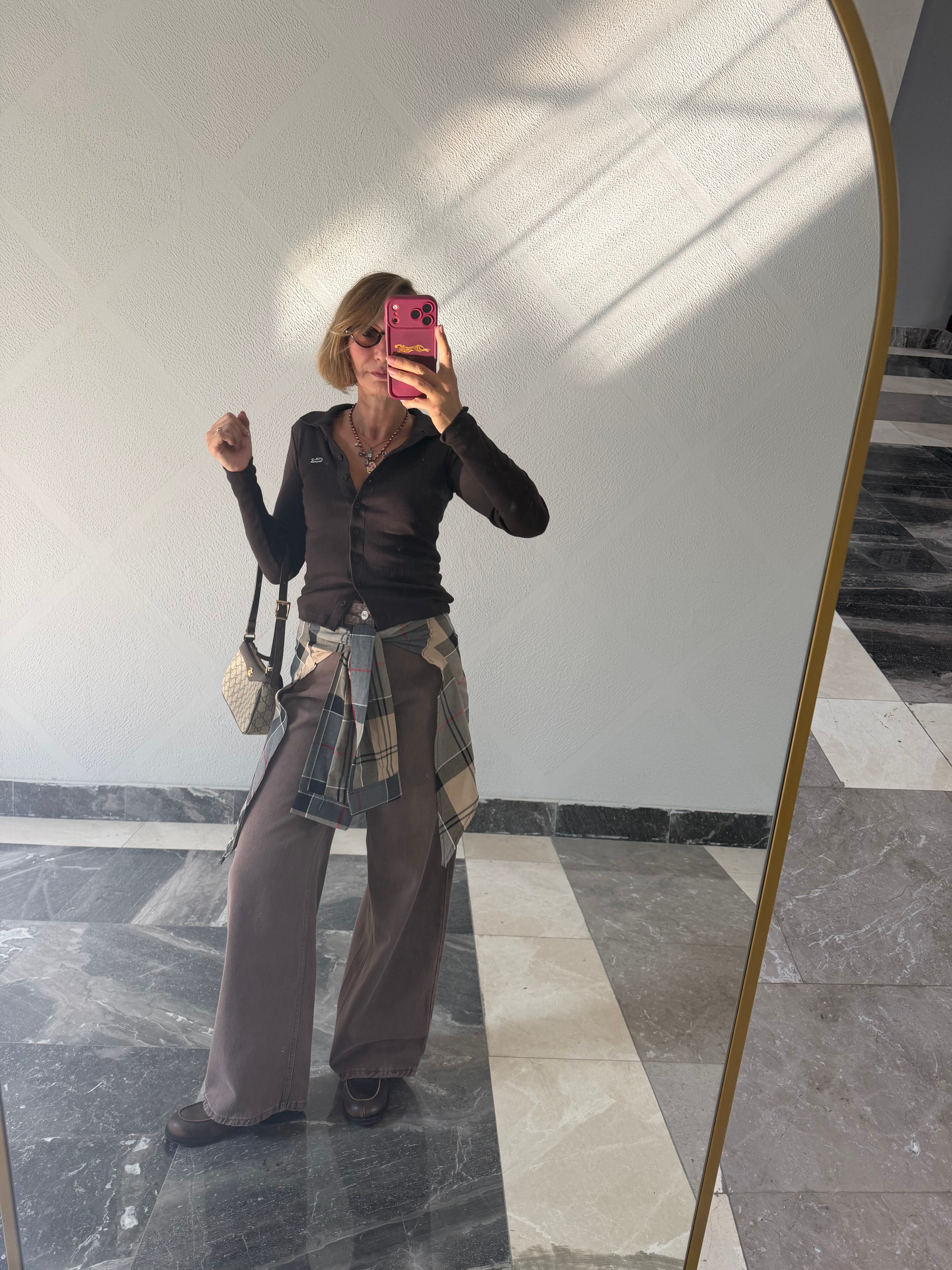 Twist Model Love Belden Bağlamalı Kahve Pantolon
