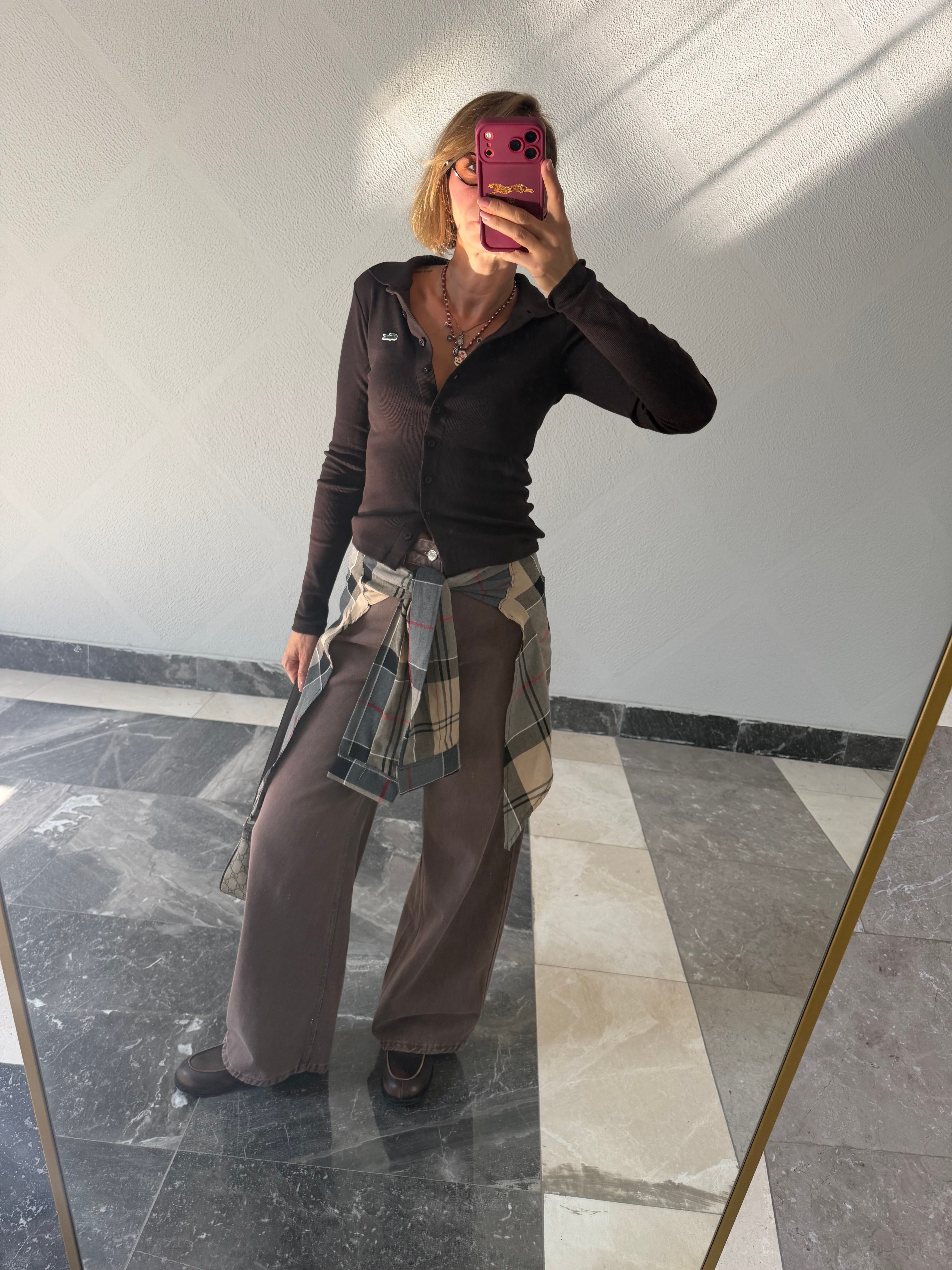 Twist Model Love Belden Bağlamalı Kahve Pantolon