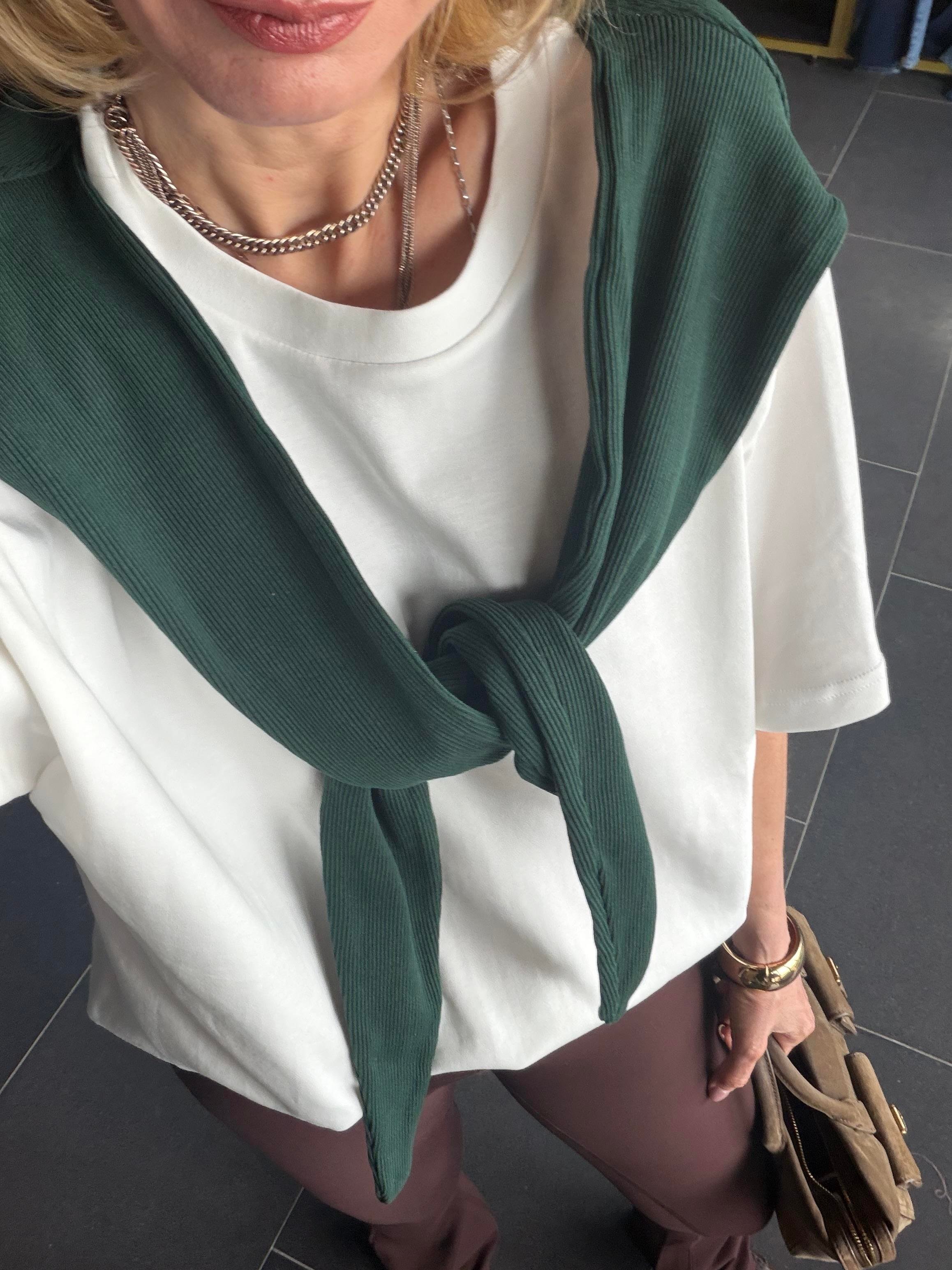 Twist Model Yeşil Atkılı Tshirt
