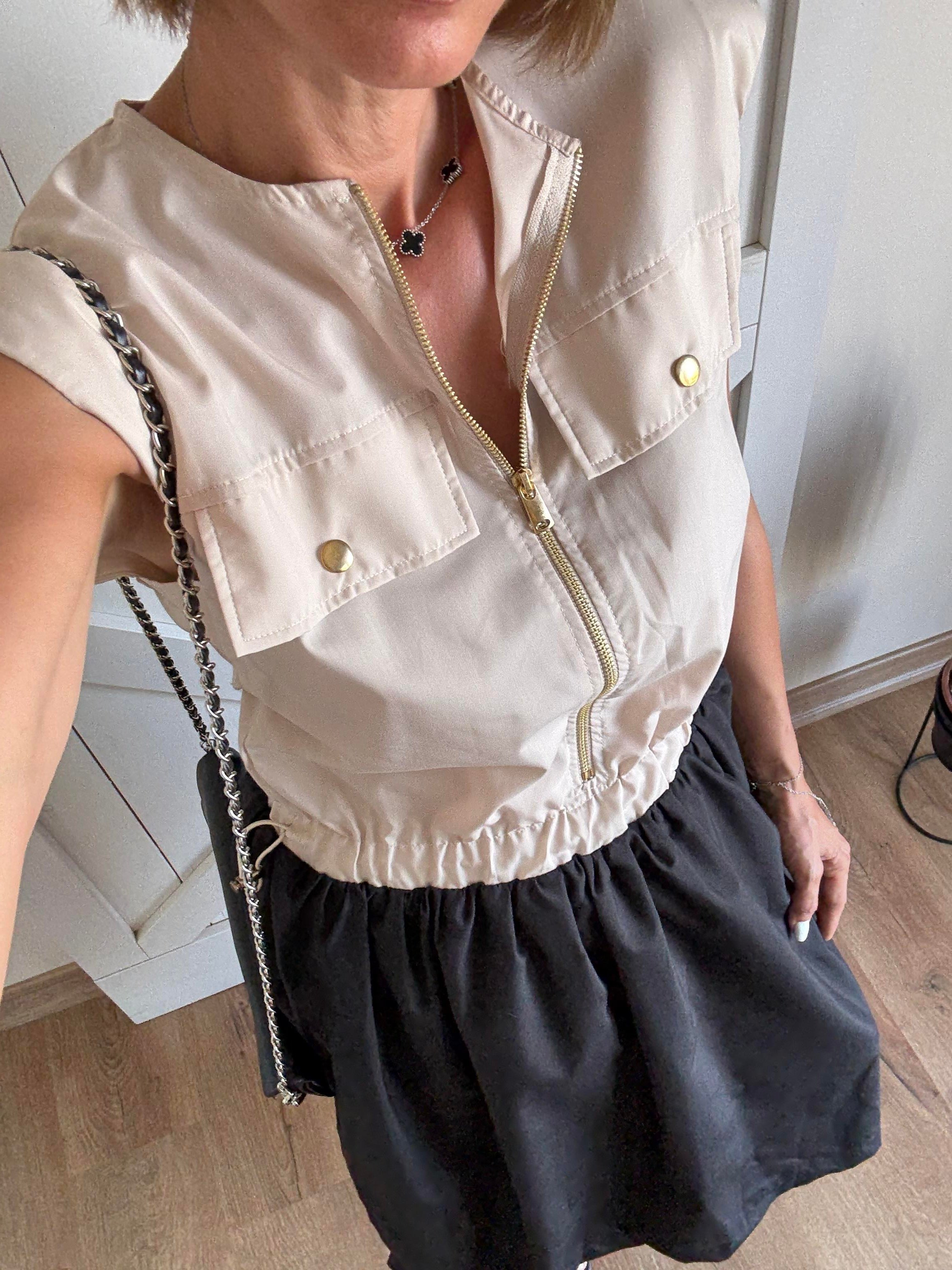 Uyumlu Poplin Siyah Etekli Elbise