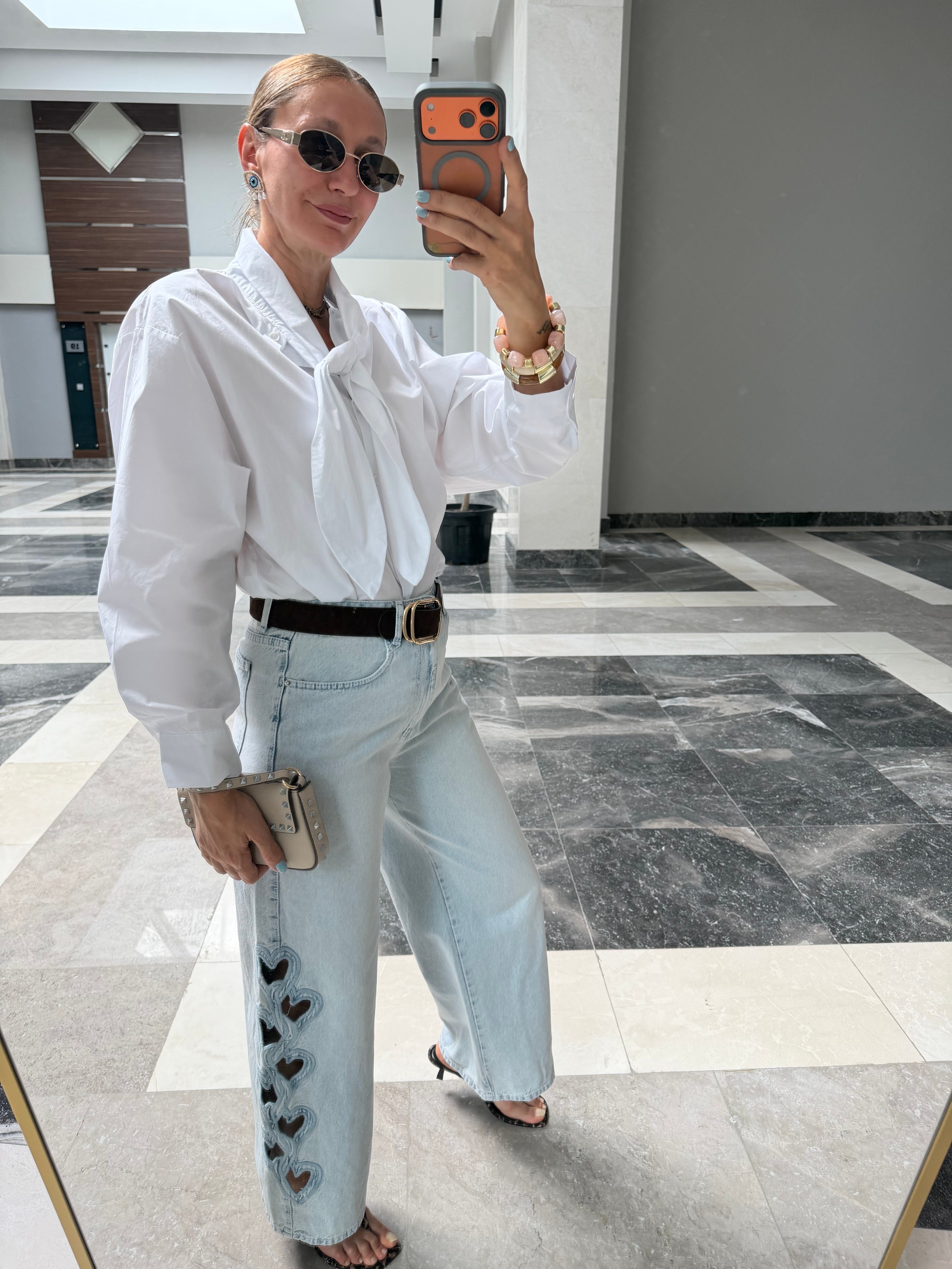 Uzun Yaka Poplin Gömlek