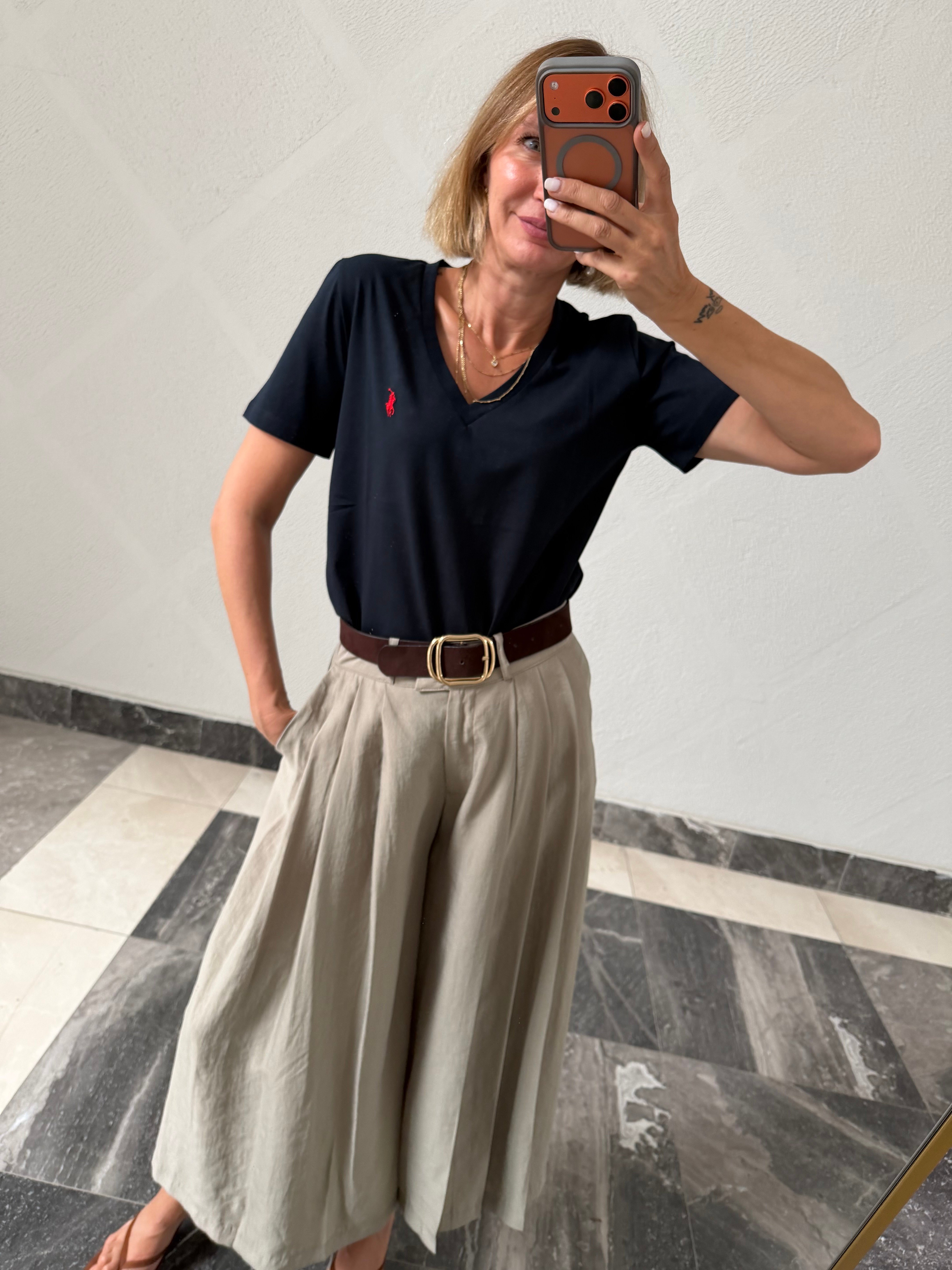 V Yaka Dark Blue Tshirt