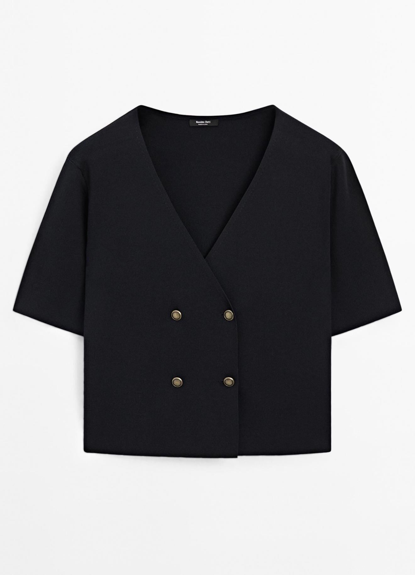 V Yaka Dört Düğmeli Mass Hırka