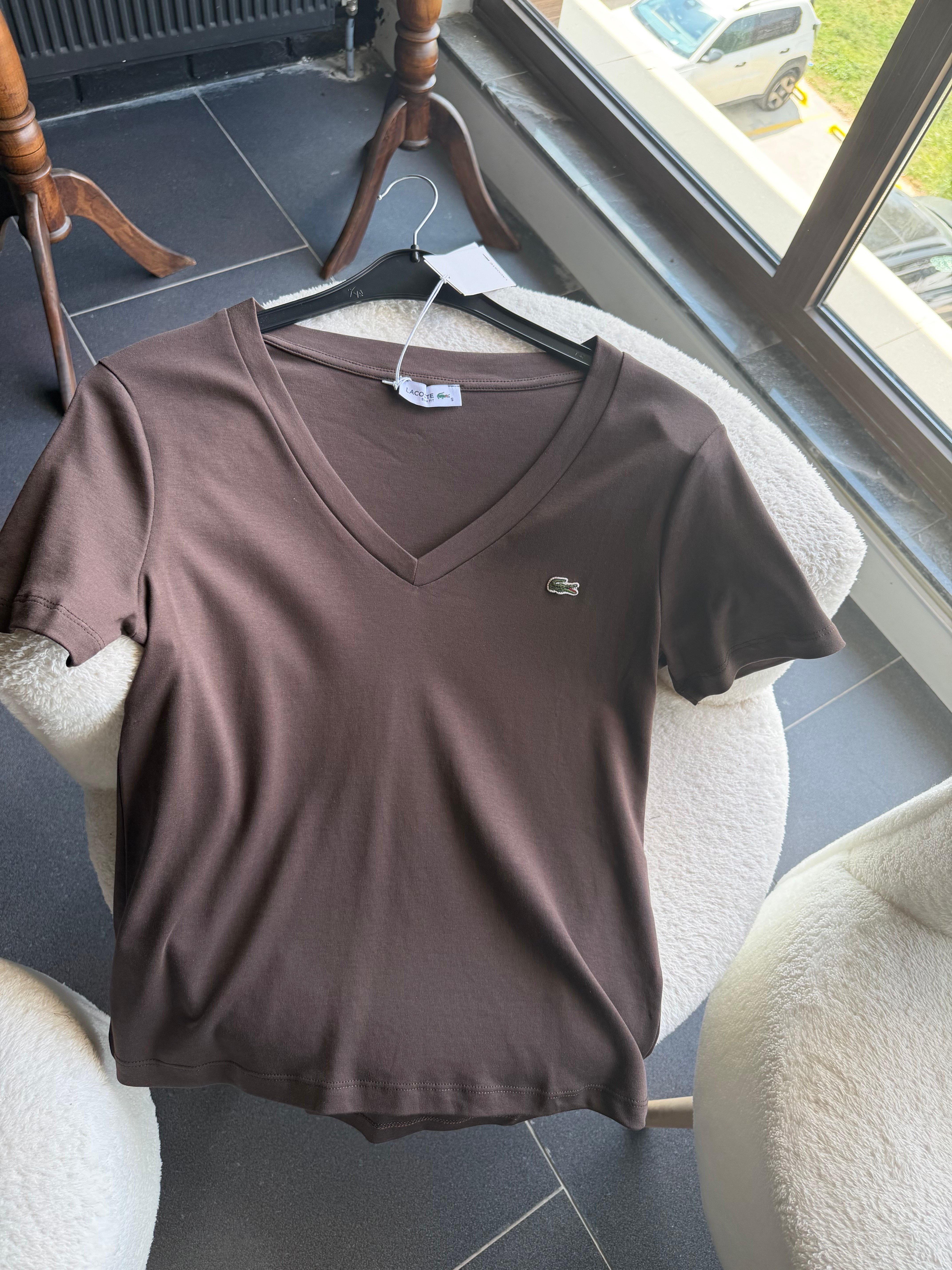 V Yaka Lcs Kahve Tshirt