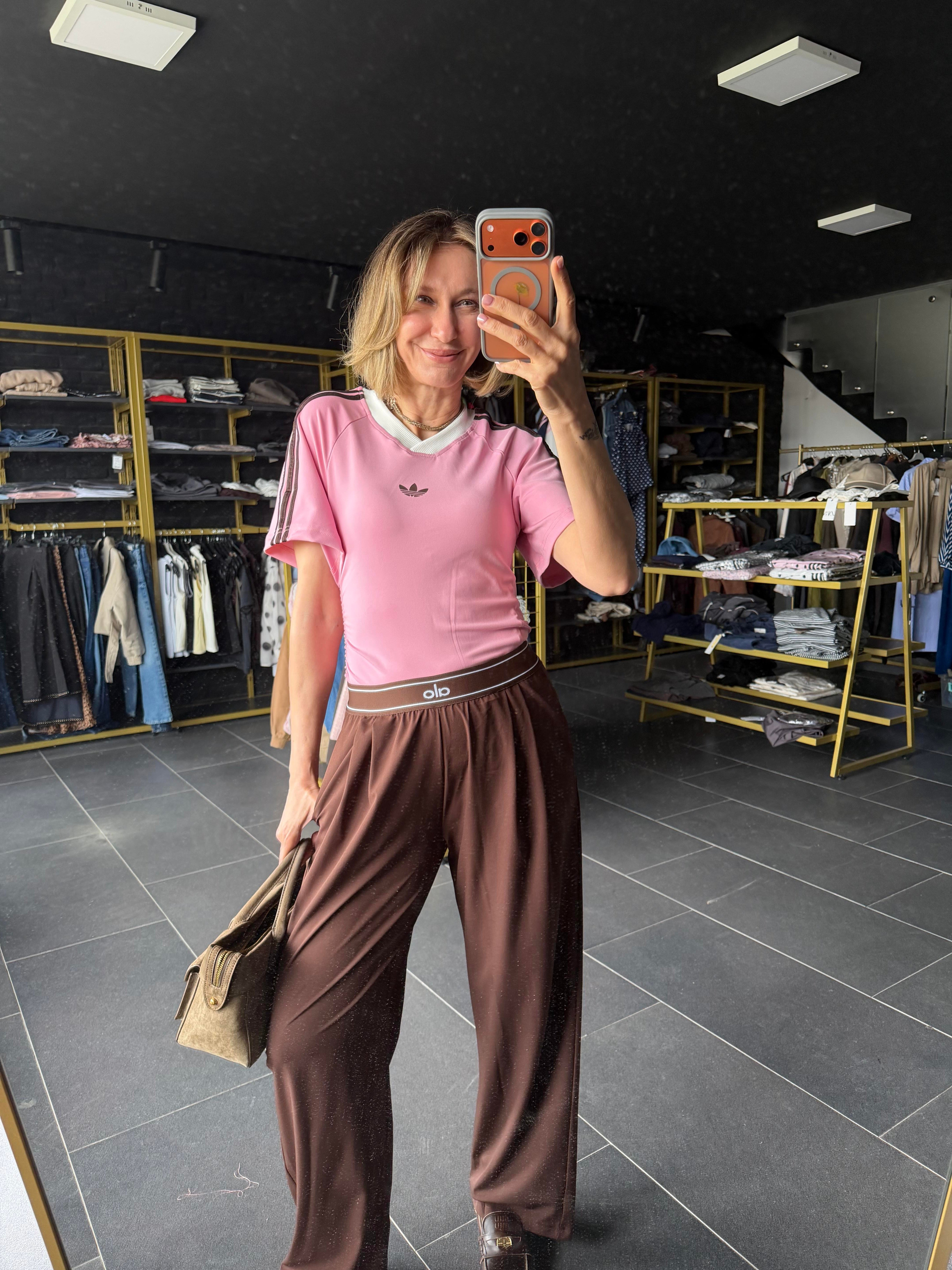 V Yaka Pembe Originals Yanları Drapeli Tshirt