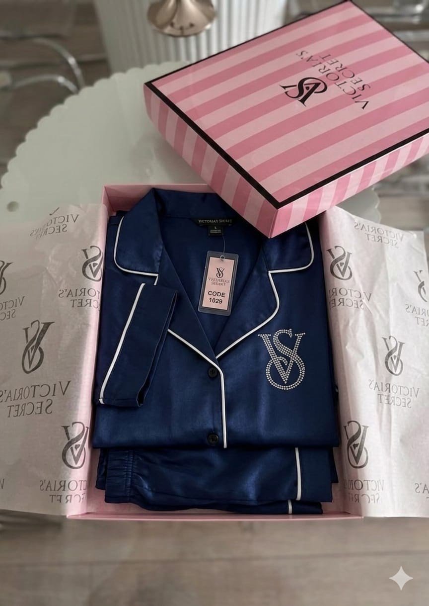 V&S Saten Viral  Gri  Şort Gömlek Pijama Takımı