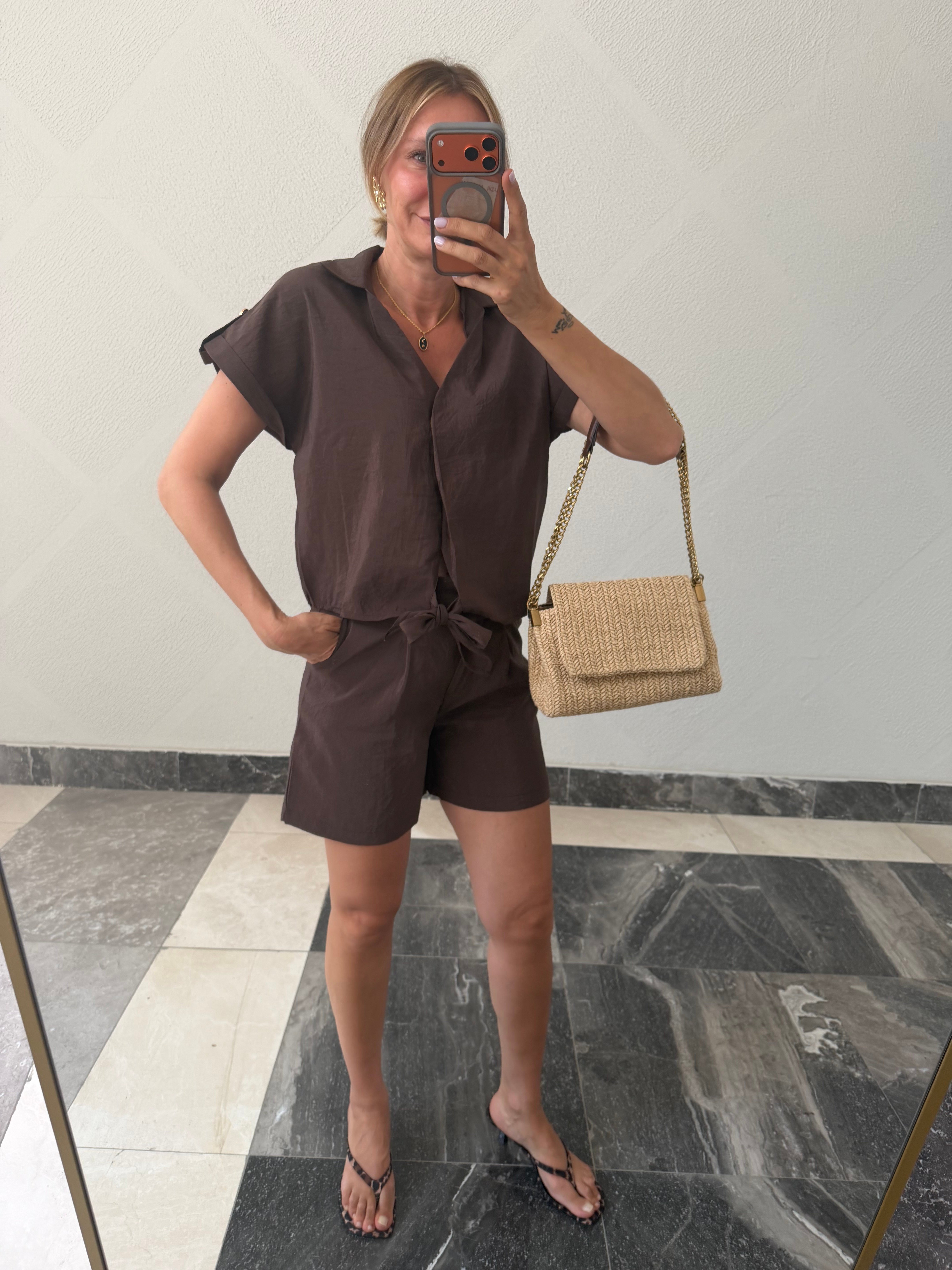 Work Bağlamalı Şortlu Takım