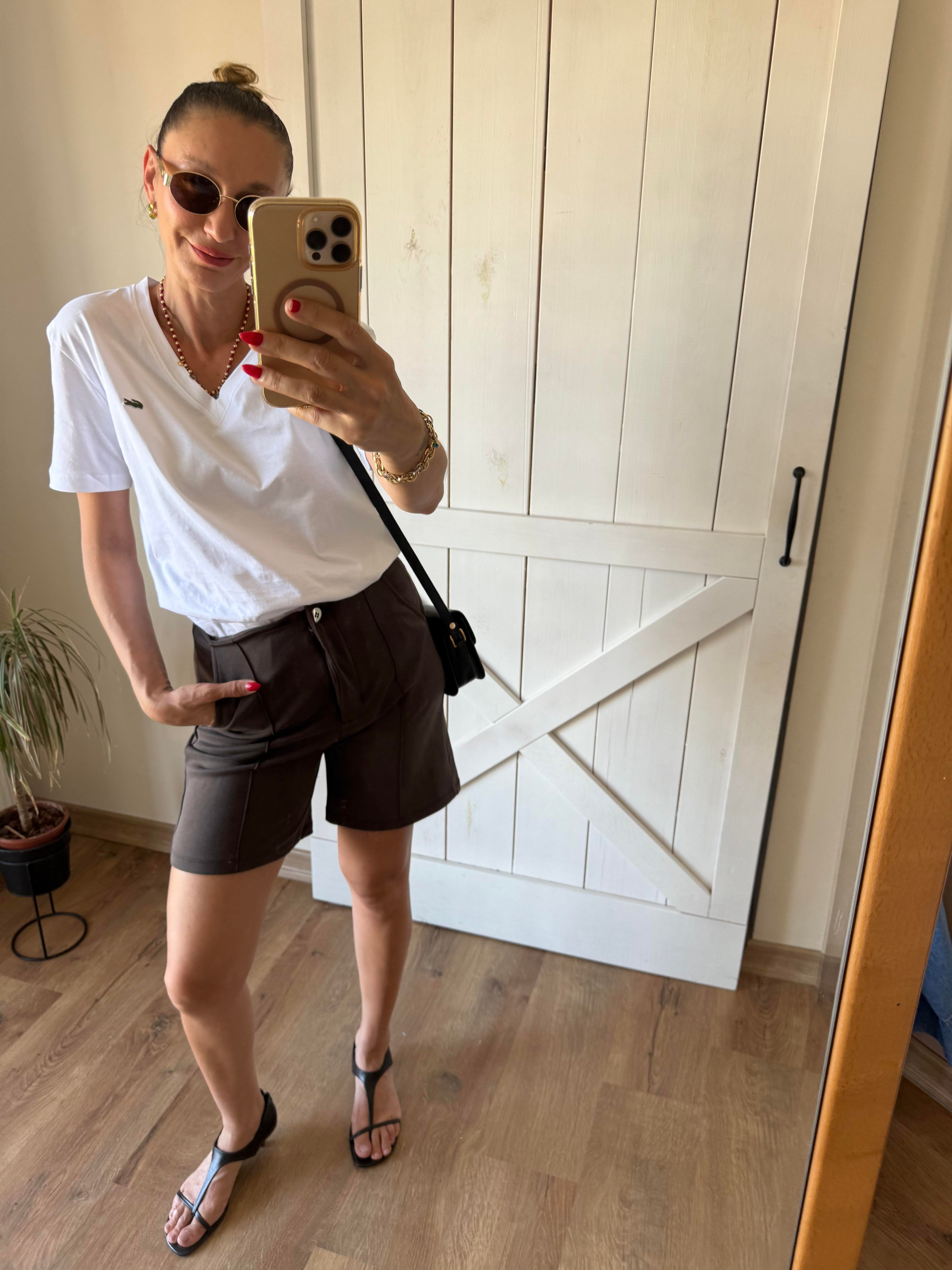 Work Kahve Çimalı Modal Şort