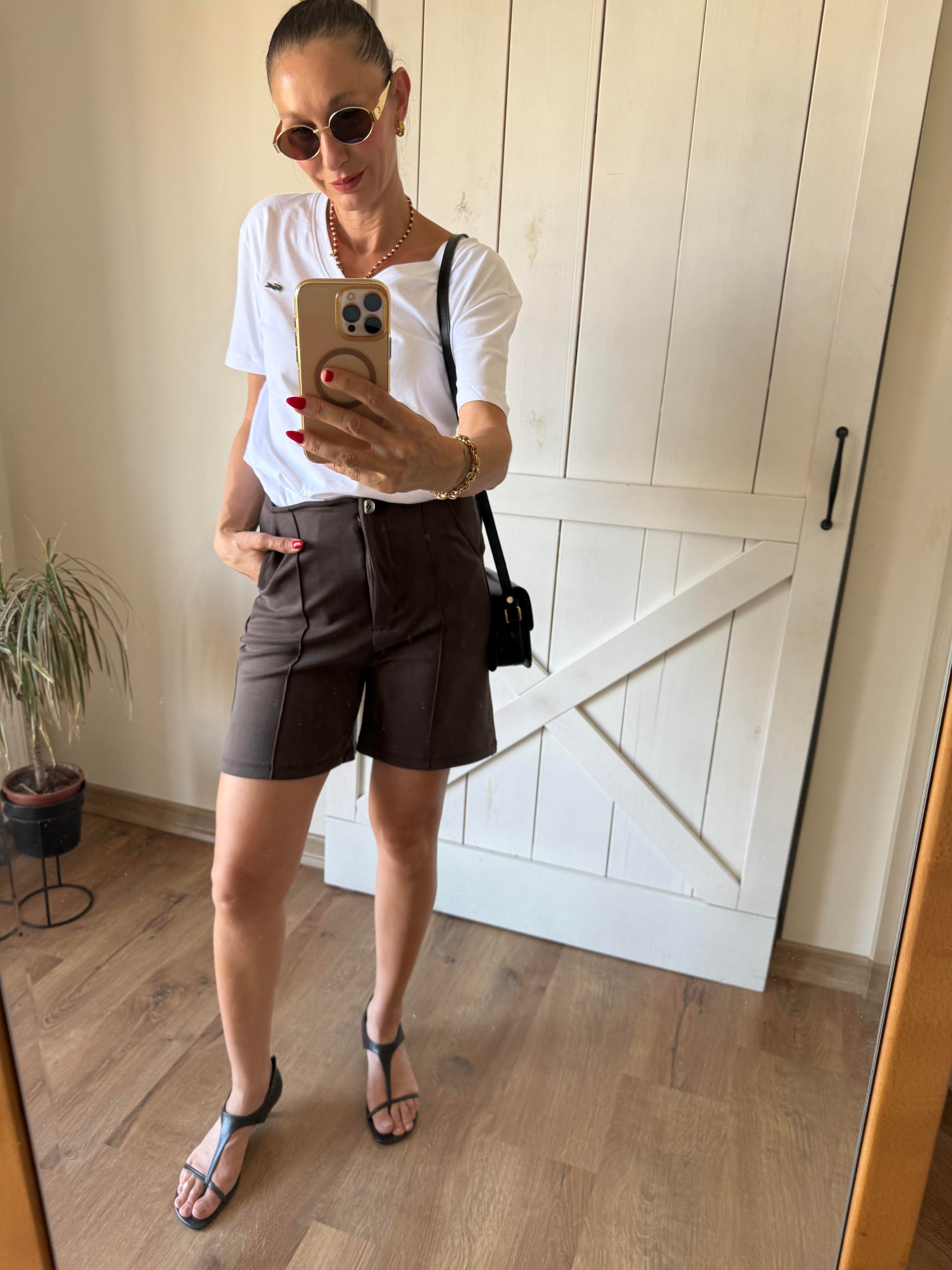 Work Kahve Çimalı Modal Şort