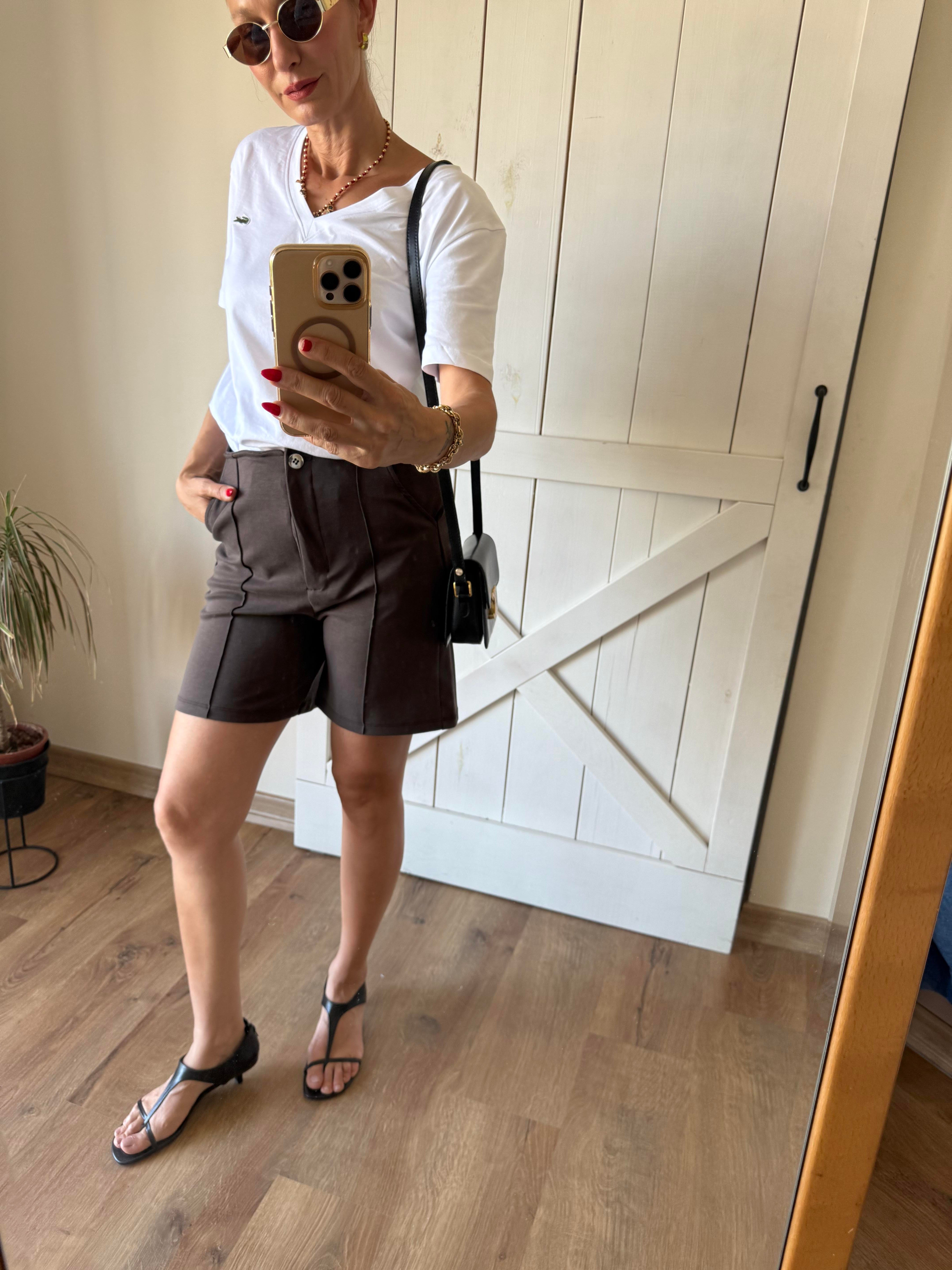 Work Kahve Çimalı Modal Şort