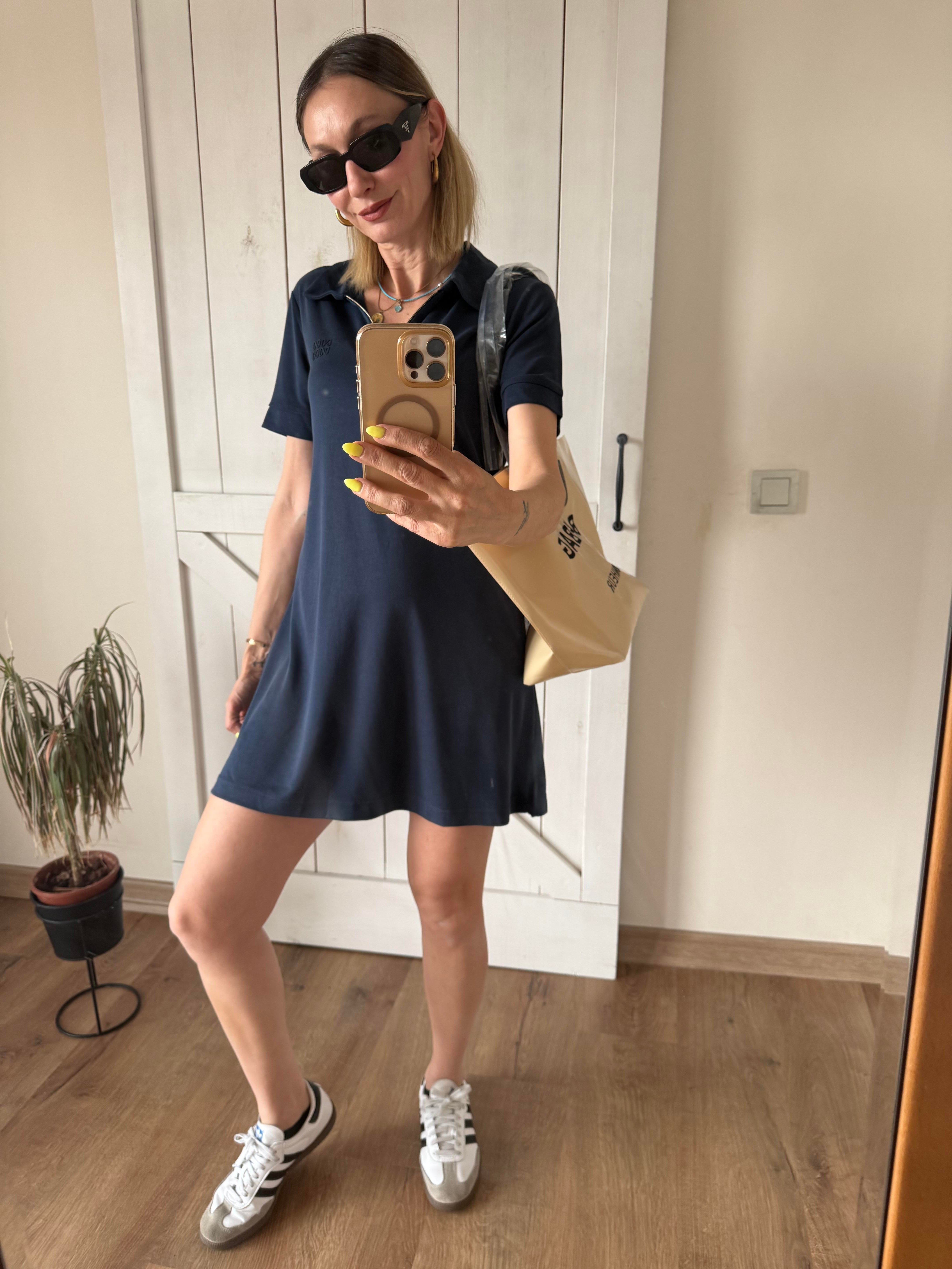 Work Moda Polo Yaka Siyah Elbise