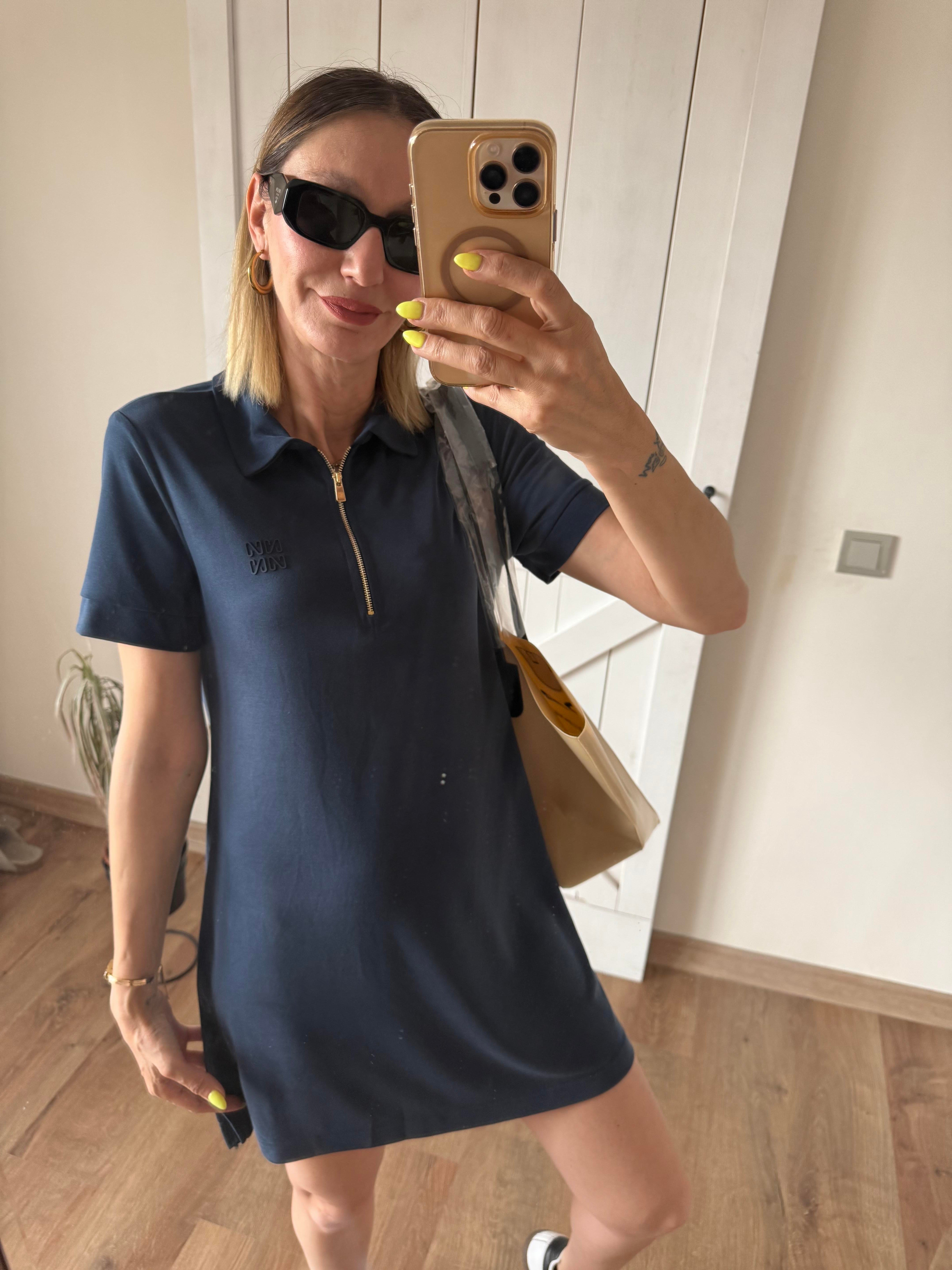 Work Moda Polo Yaka Siyah Elbise