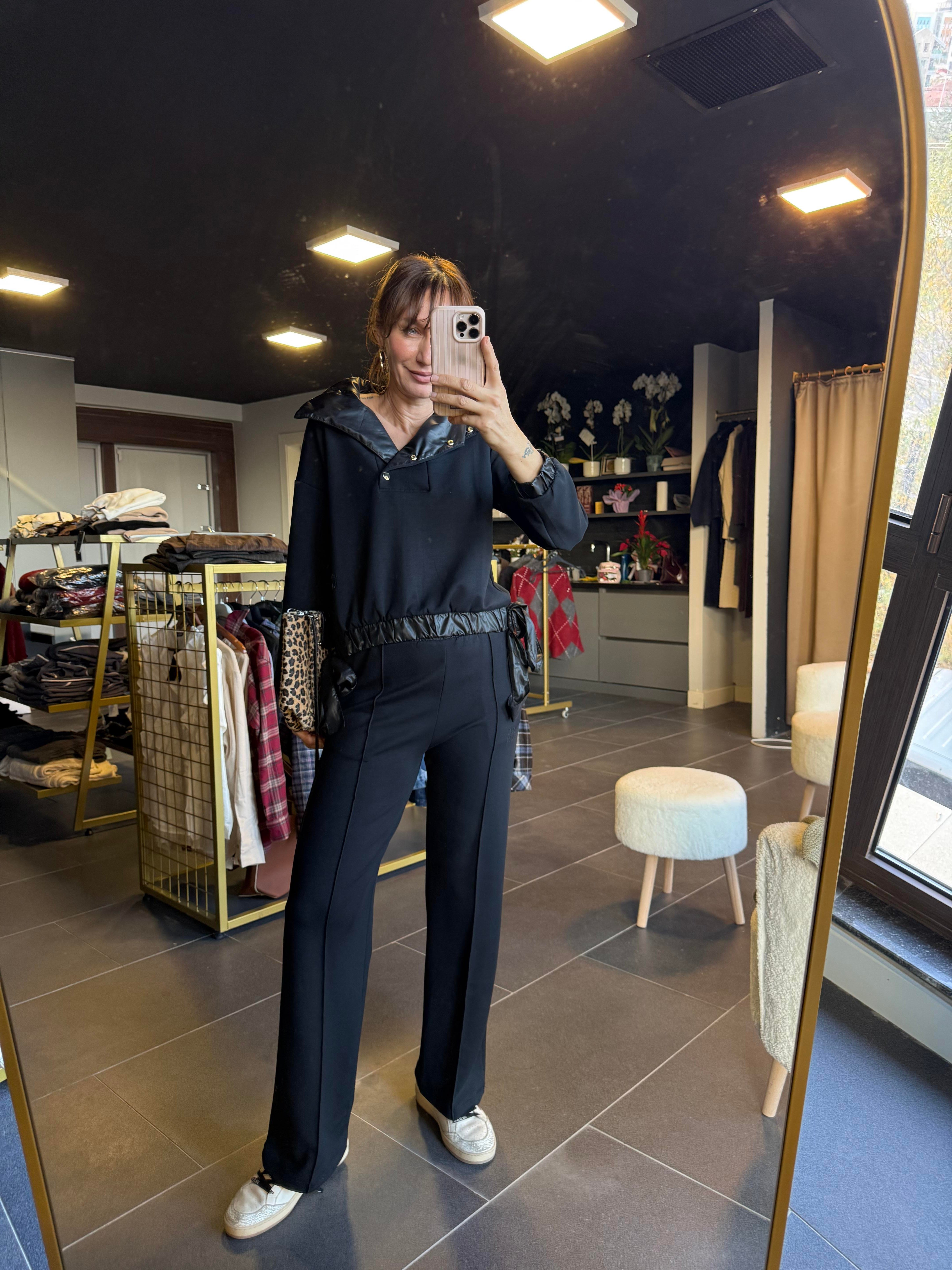 Work Modal Antrasit Çıtçıt Detaylı Alt Üst Premium Takım