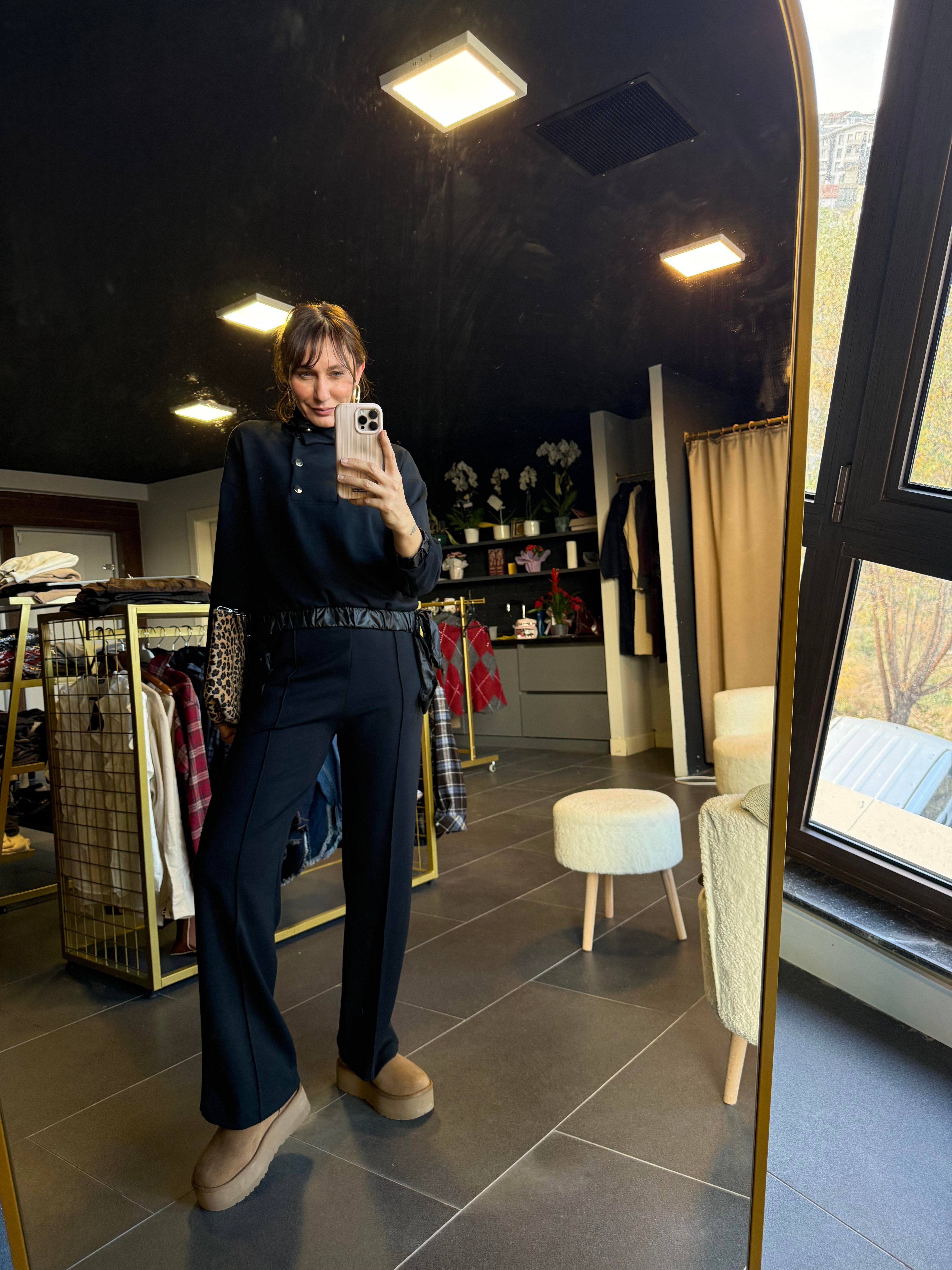 Work Modal Antrasit Çıtçıt Detaylı Alt Üst Premium Takım