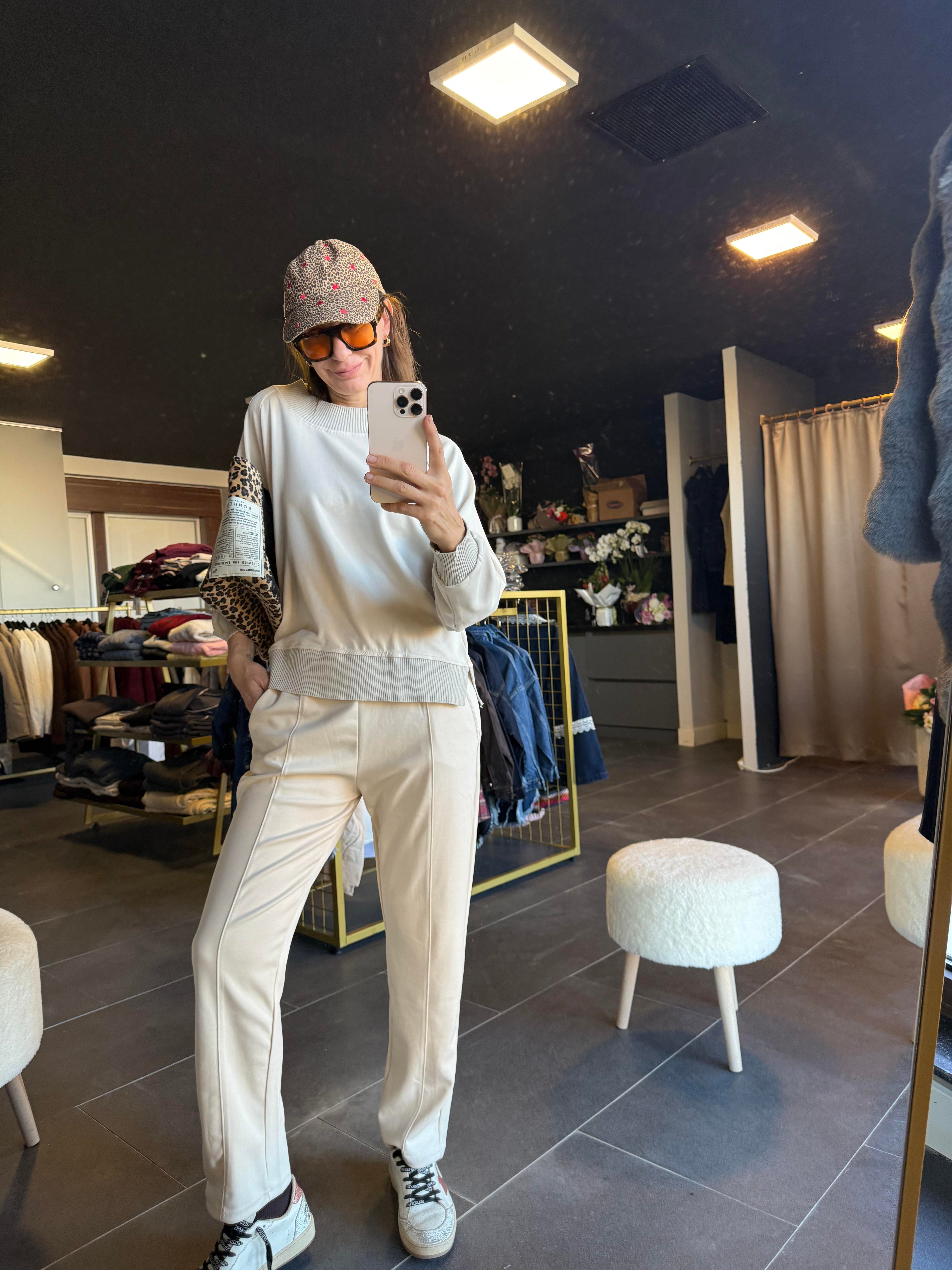 Work Modal Ekru Alt Üst Premium Takım