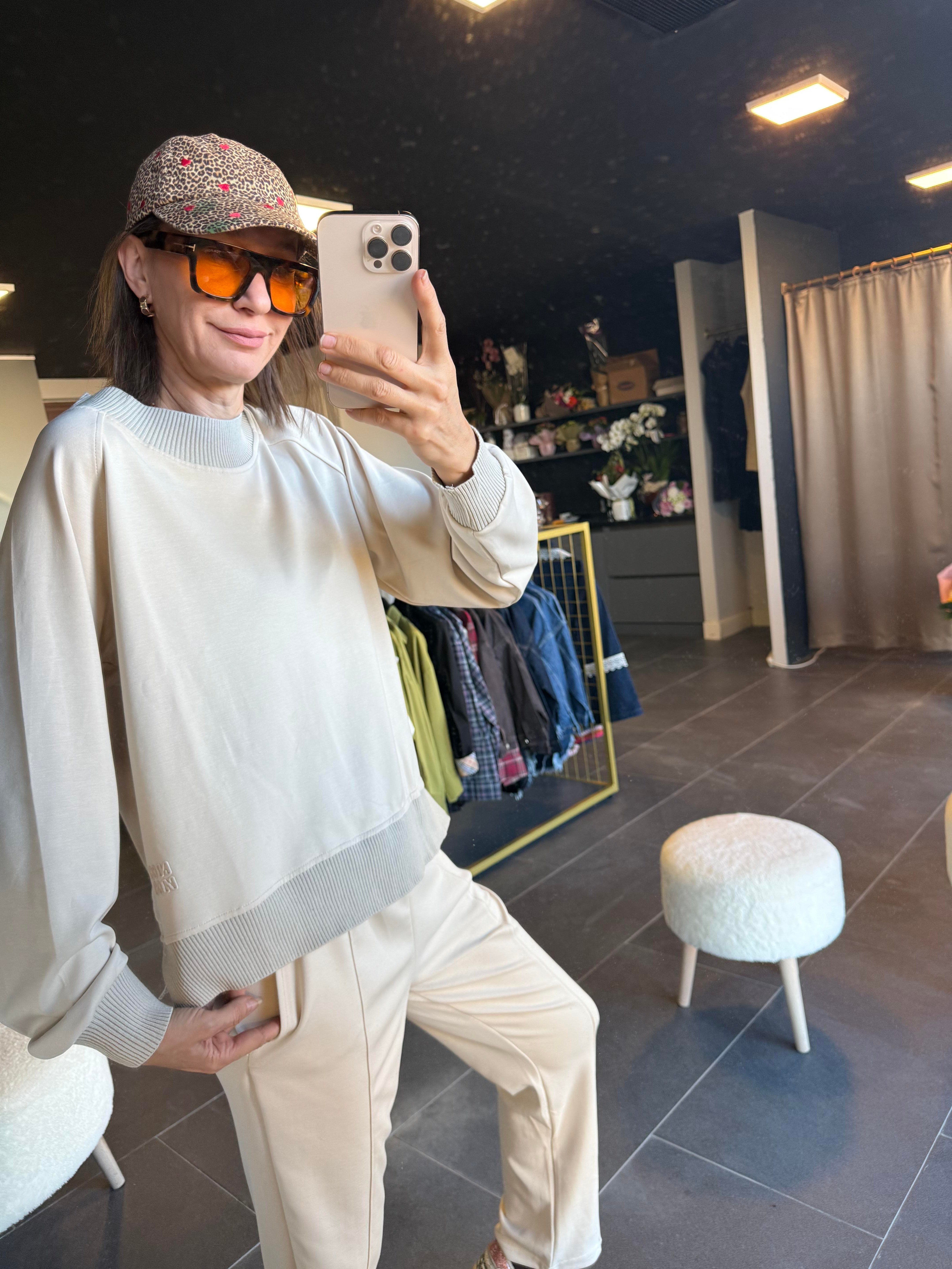 Work Modal Ekru Alt Üst Premium Takım