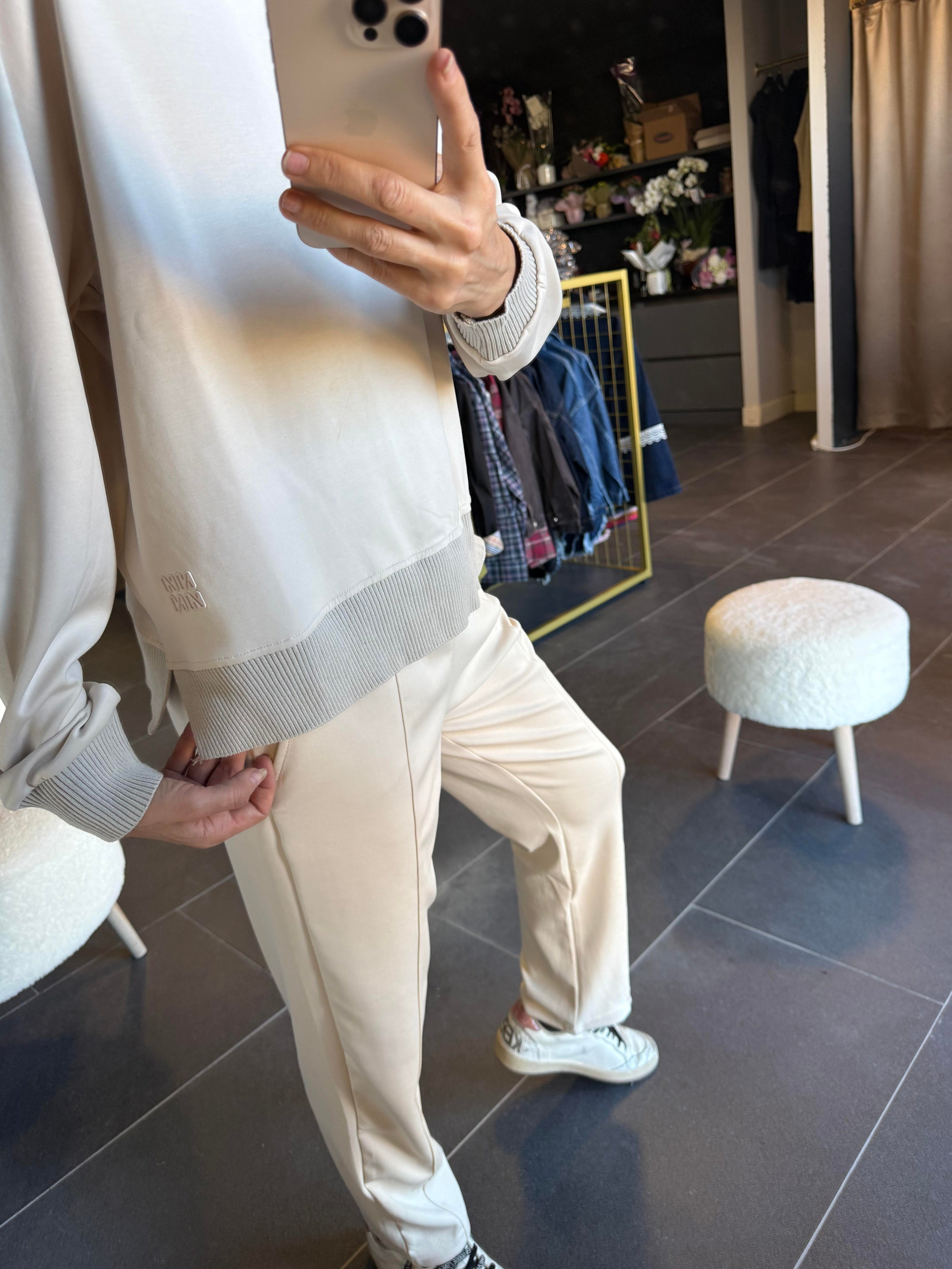 Work Modal Ekru Alt Üst Premium Takım