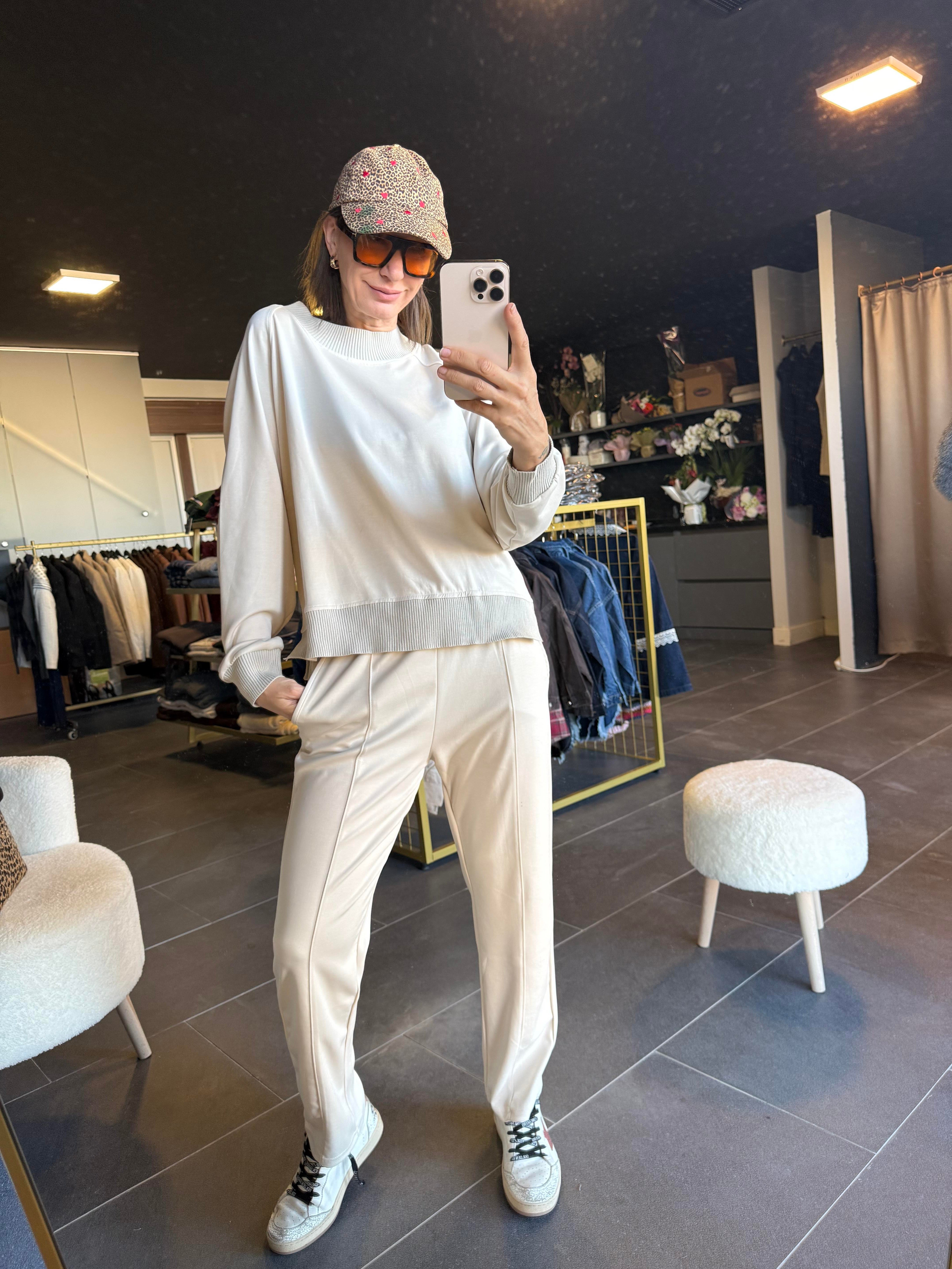 Work Modal Ekru Alt Üst Premium Takım