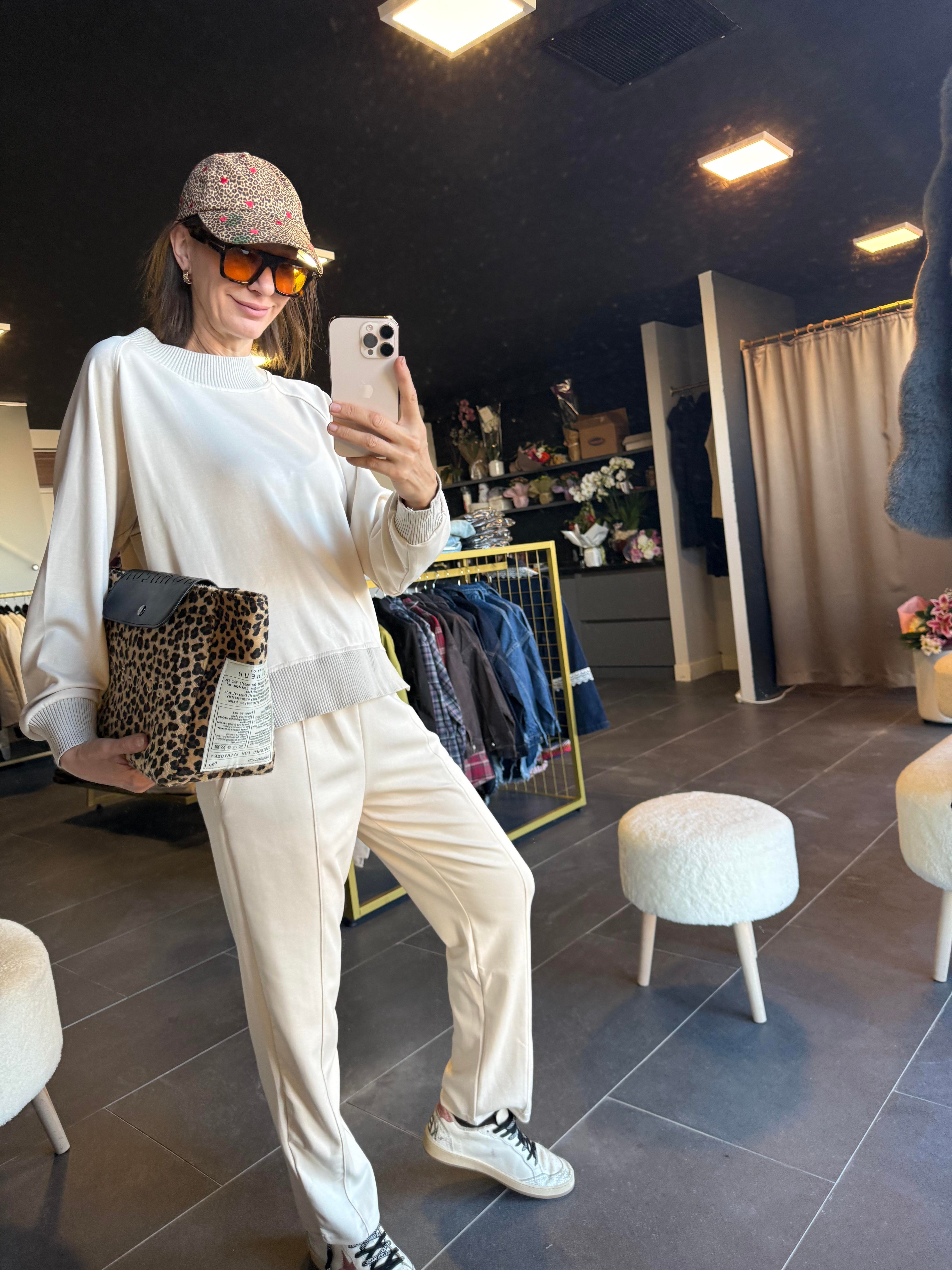 Work Modal Ekru Alt Üst Premium Takım