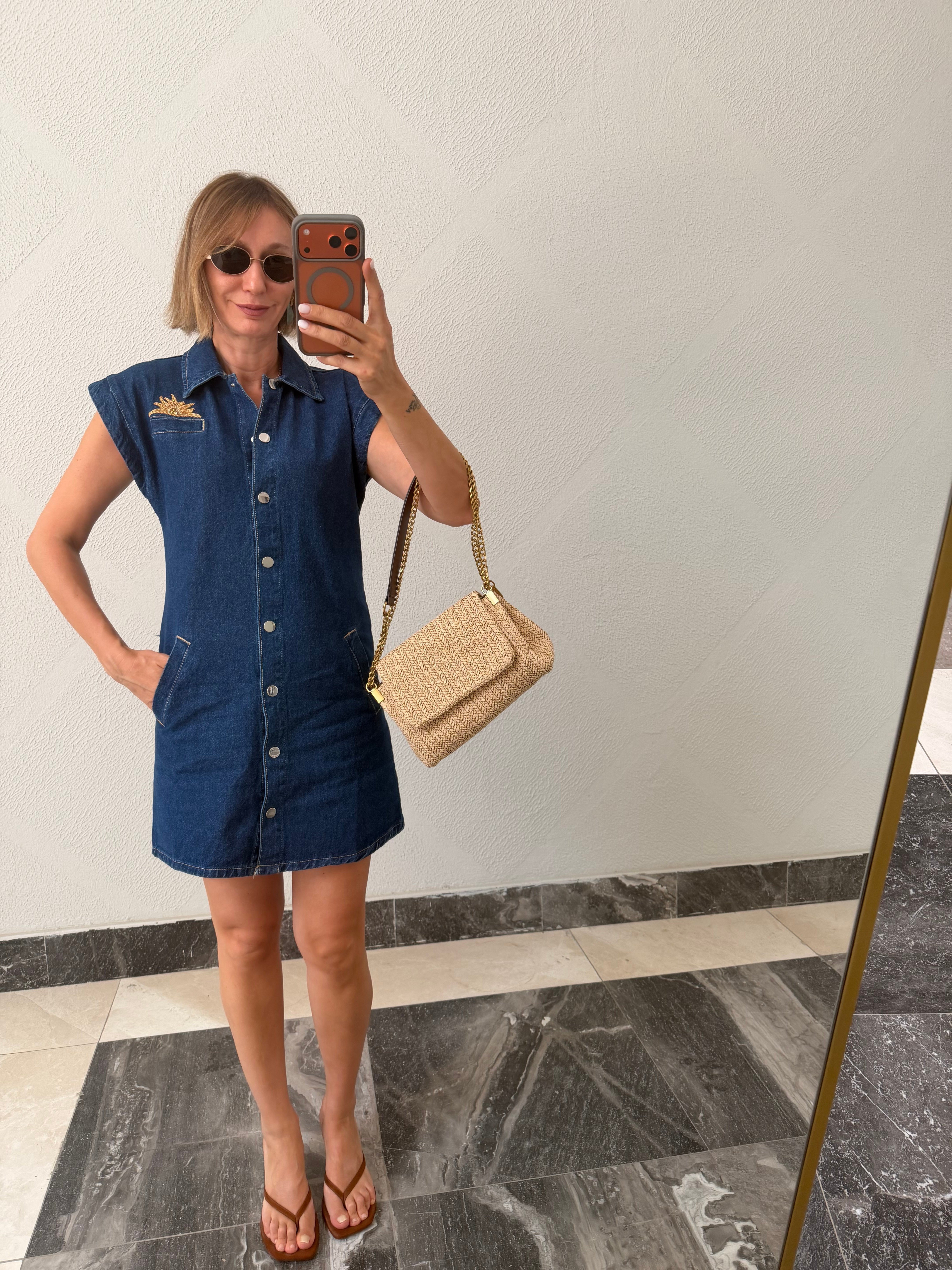 Work Sunny Denim Elbise