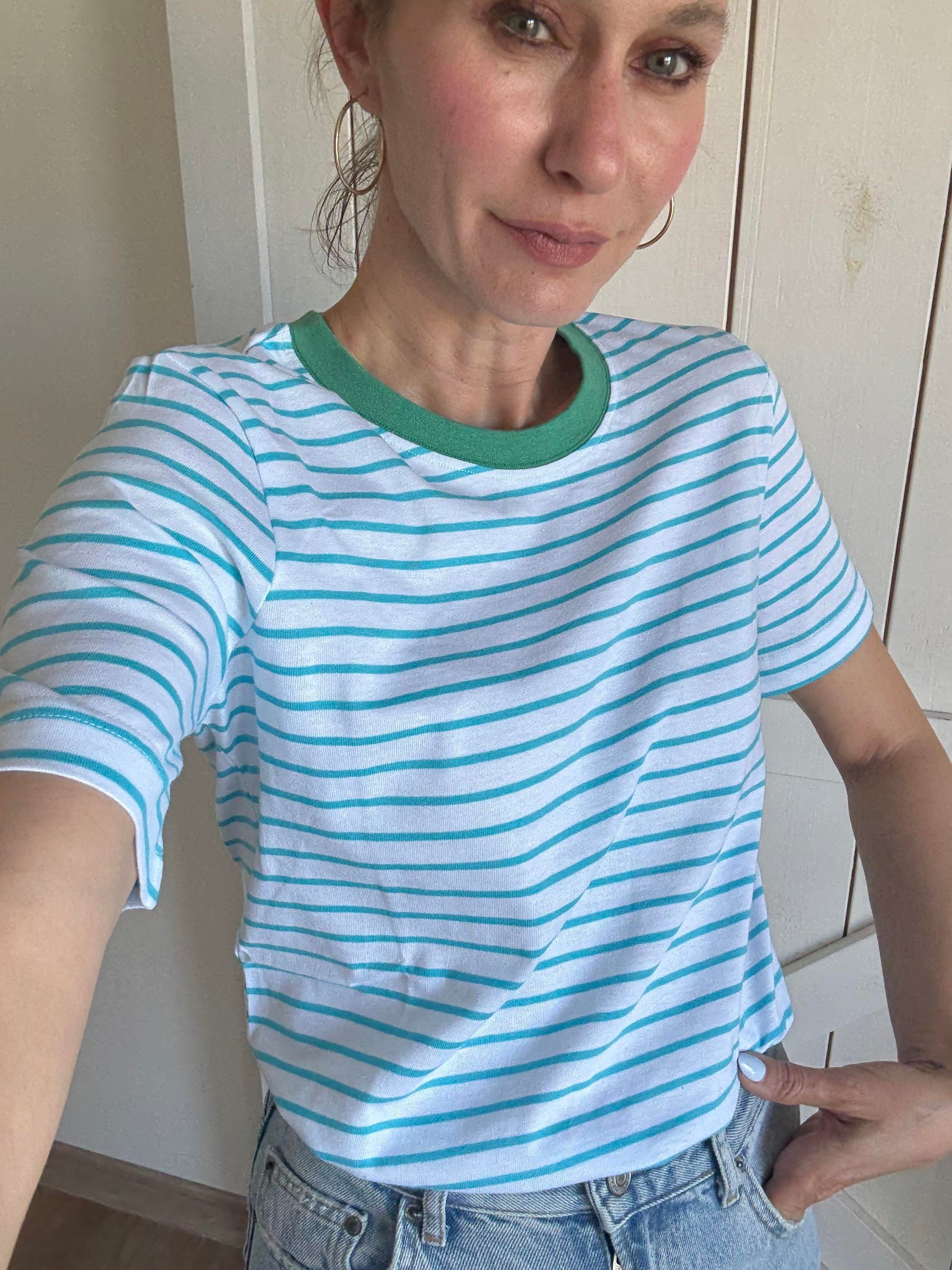 Yakası Yeşil Kos Tshirt