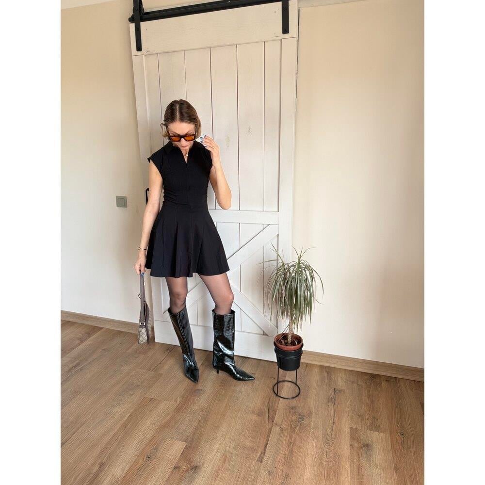 YARIM FERMUARLI ELBİSE