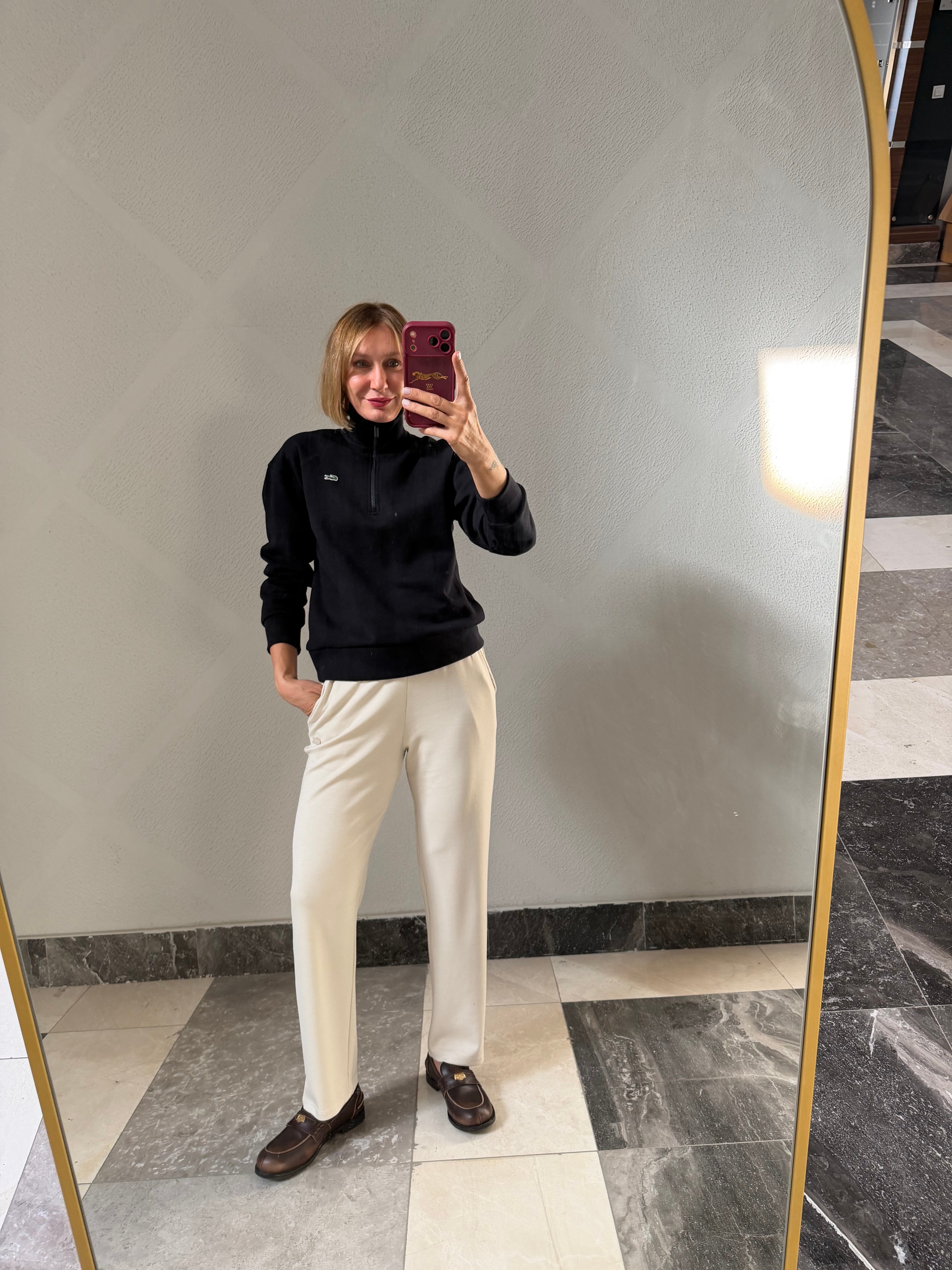 Yarım Fermuarlı Koyu Lacivert Pike Kumaş Logolu Sweat