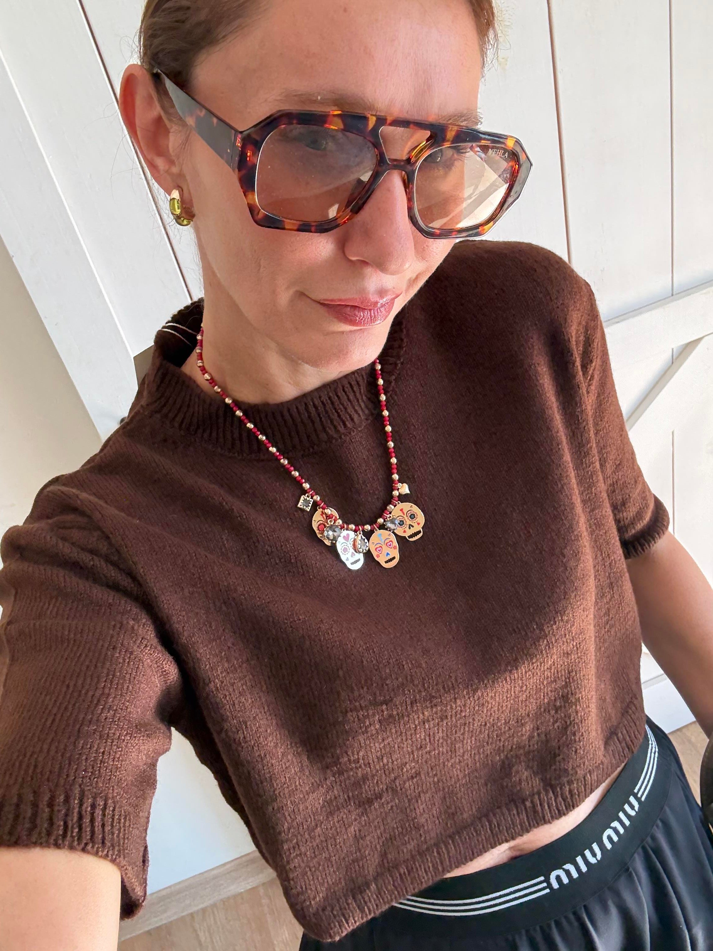 Yarım Kollu Kahve Triko