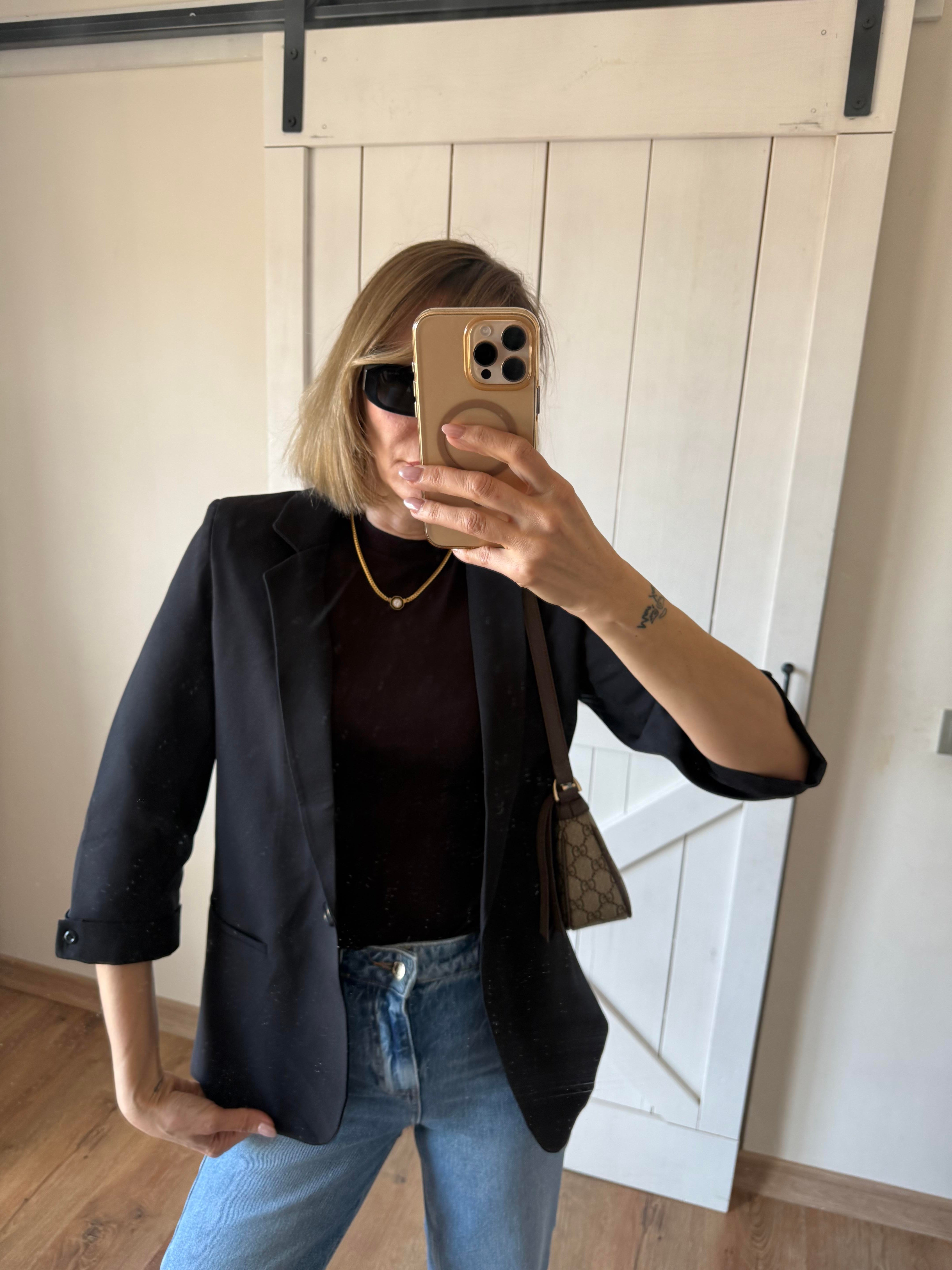 Yarın Kol Tek Düğmeli Blazer