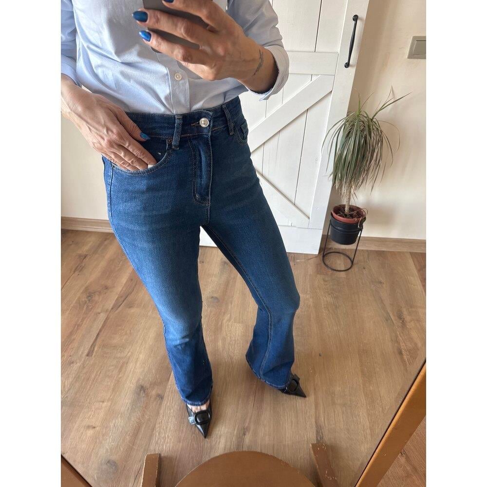 Yıkamalı Açık Mavi İspanyol Jean Pantolon