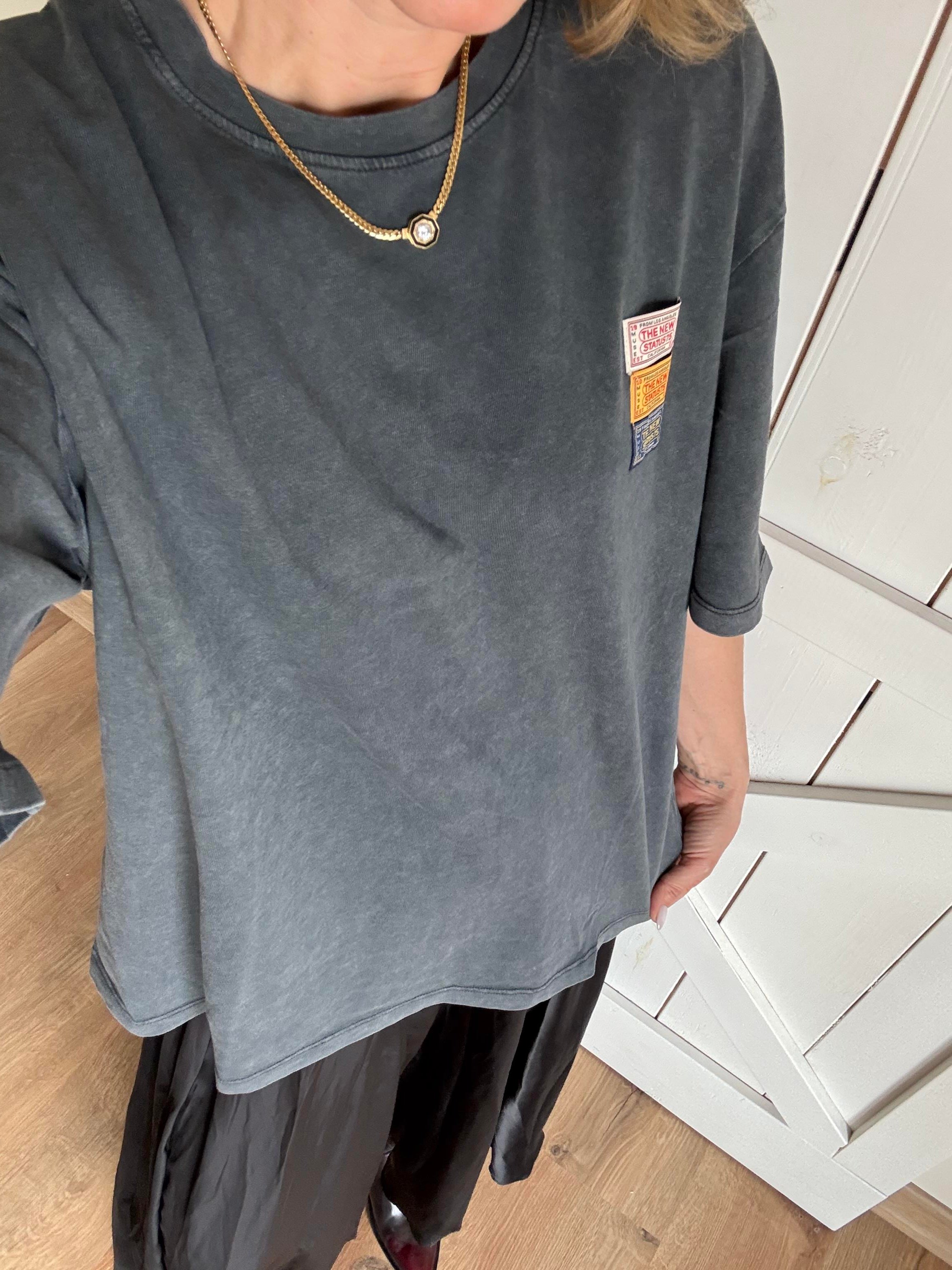 Yıkamalı Rahat Kesim Tshirt