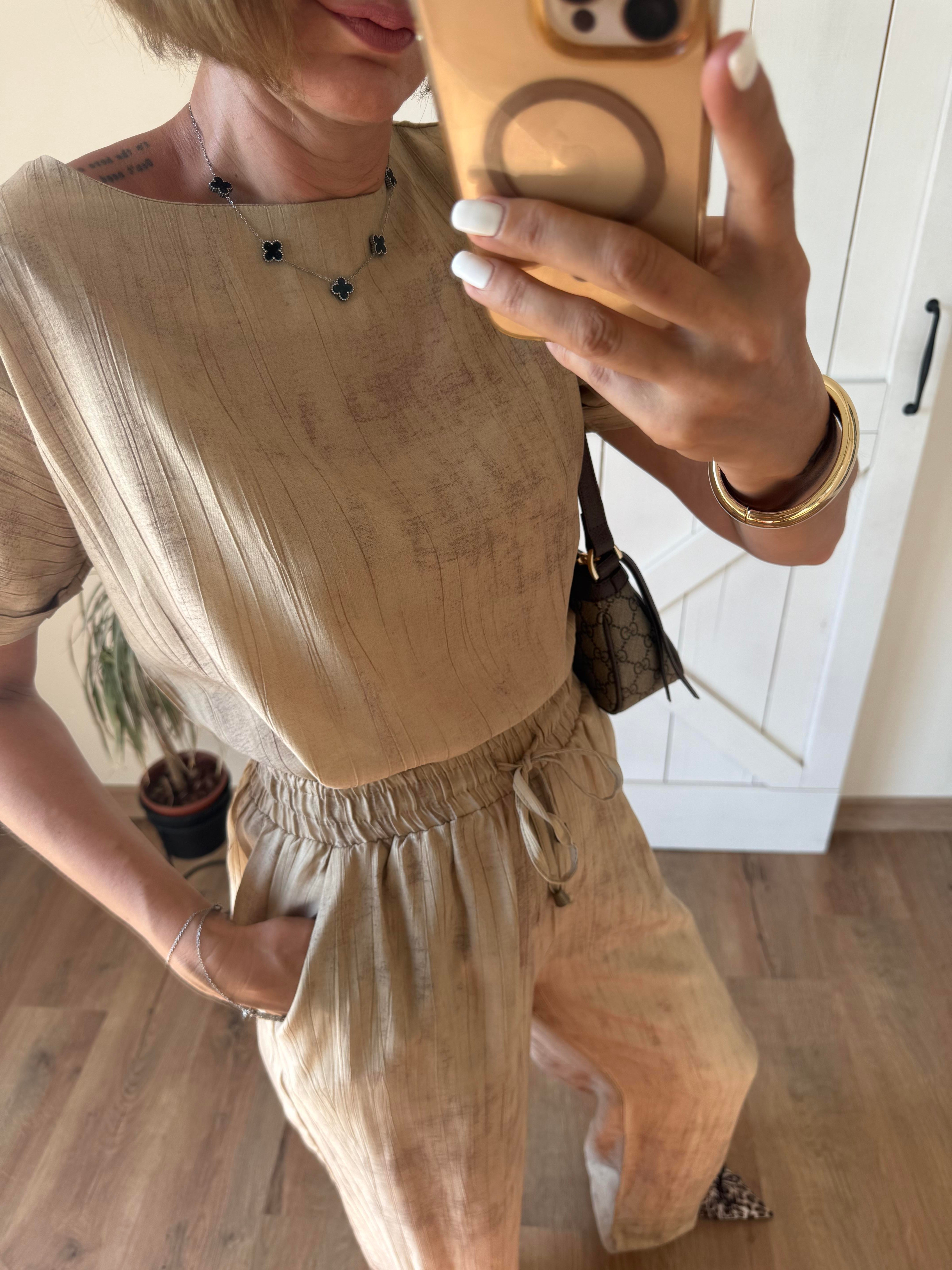 Yulaf Tensel Bluz Pantolon Takım