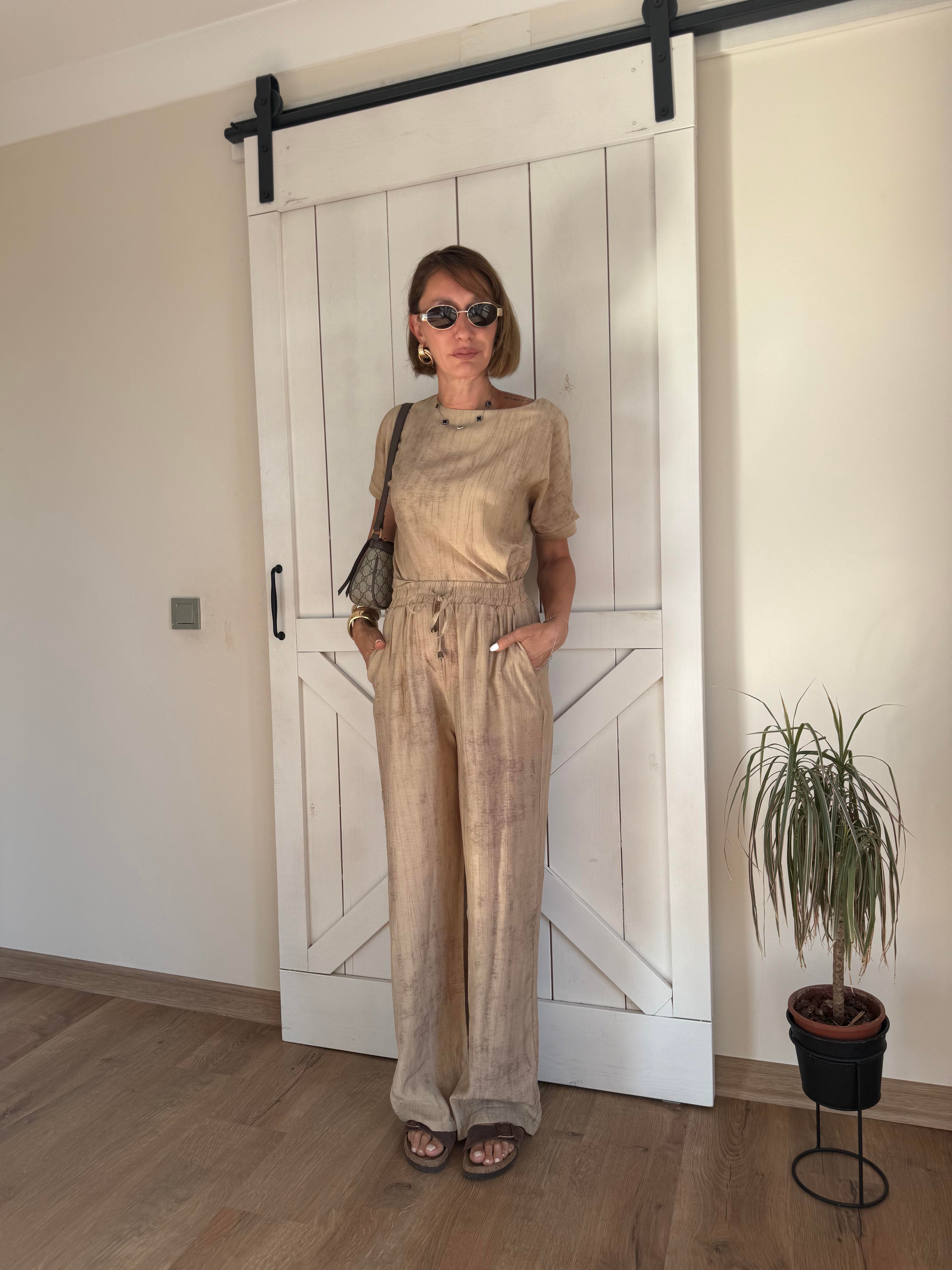 Yulaf Tensel Bluz Pantolon Takım