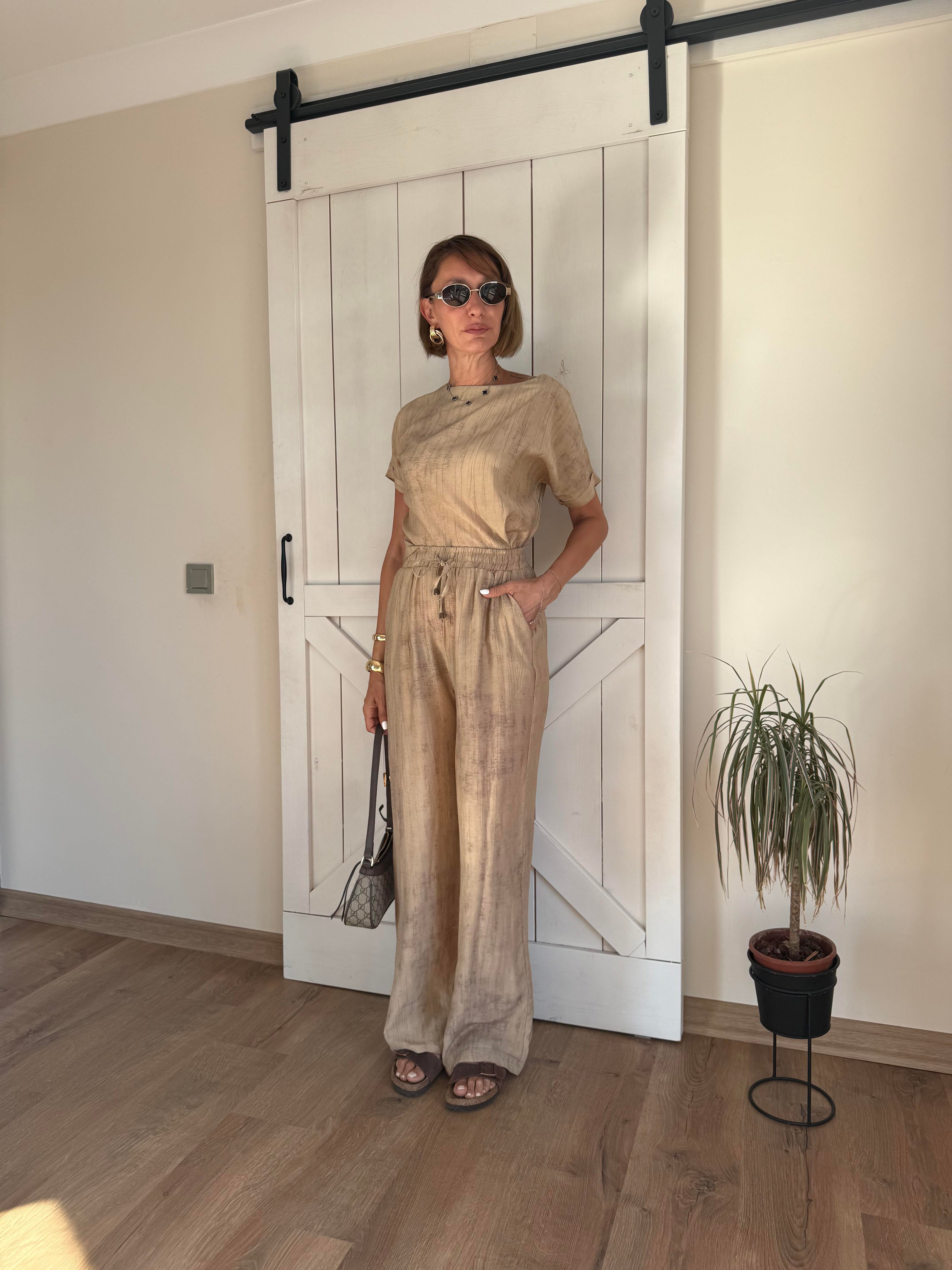 Yulaf Tensel Bluz Pantolon Takım