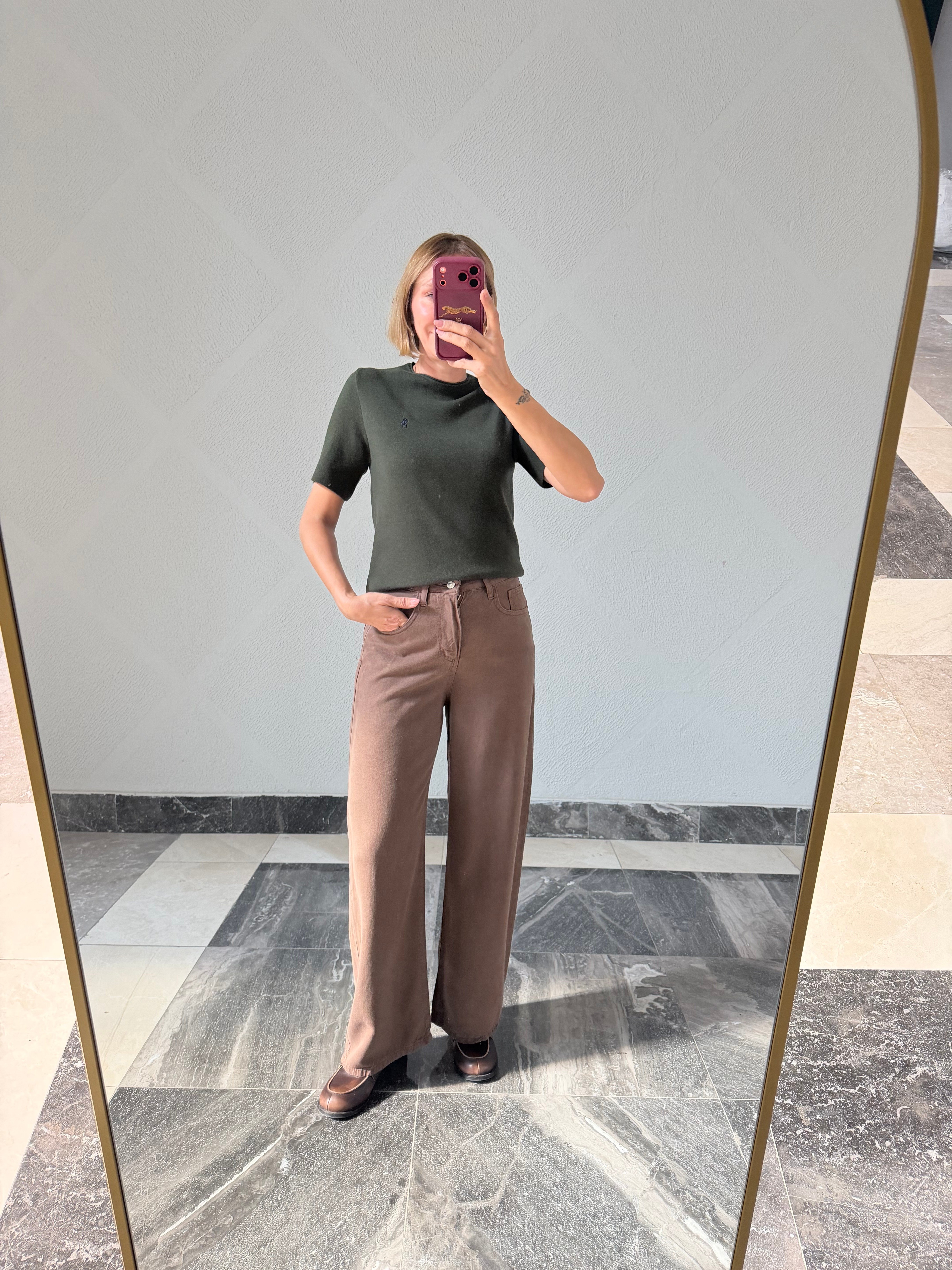 Yumuşak Dokulu Zümrüt Rl Kısa Kollu Triko 