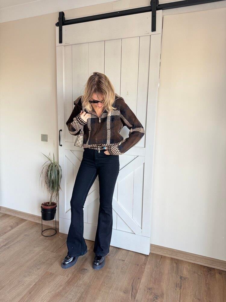 Zarie Ekose Örgü Bomber Ceket