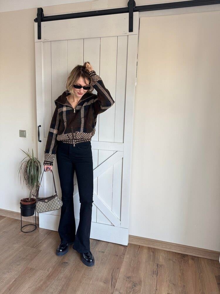 Zarie Ekose Örgü Bomber Ceket